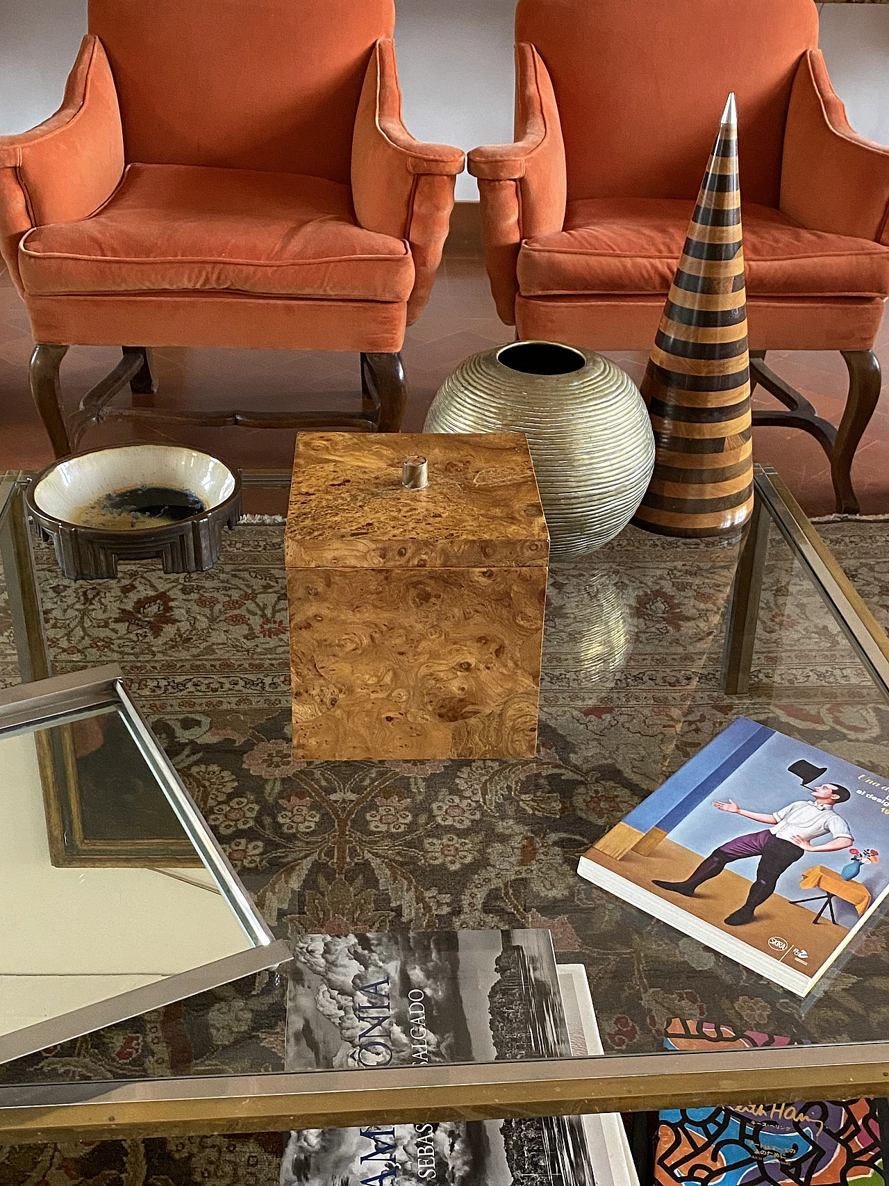 Secchiello per ghiaccio in radica e ottone, anni '70 14