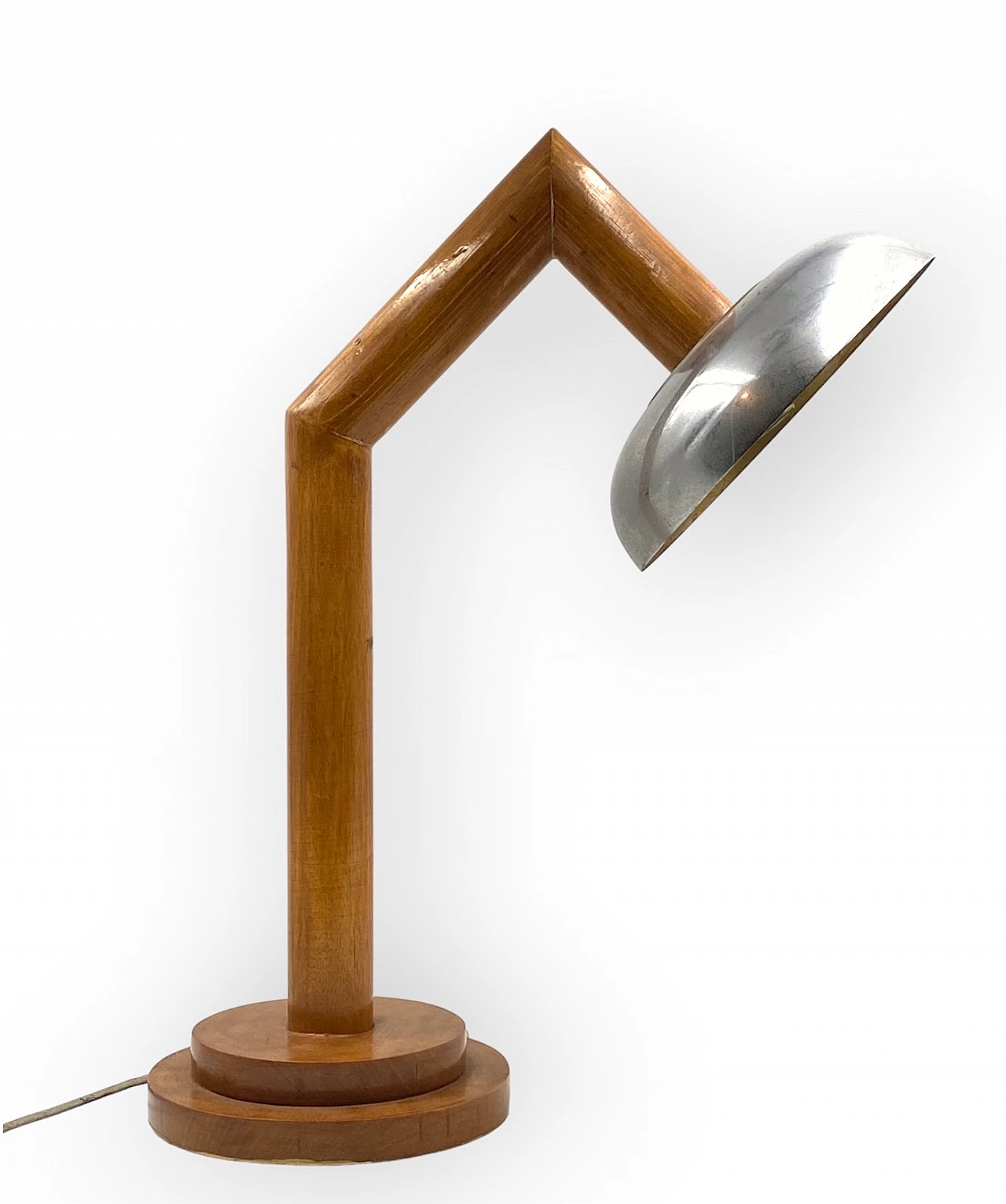 Wood and aluminum table lamp, 1940s 1
