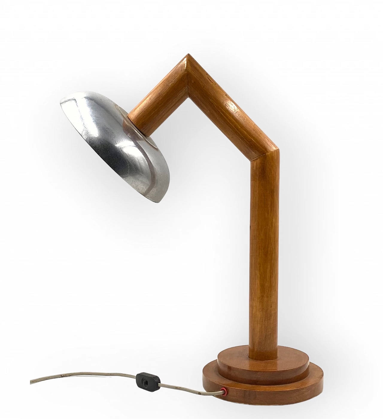 Wood and aluminum table lamp, 1940s 11