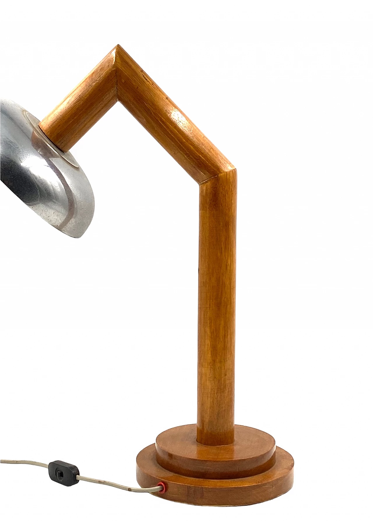 Wood and aluminum table lamp, 1940s 12