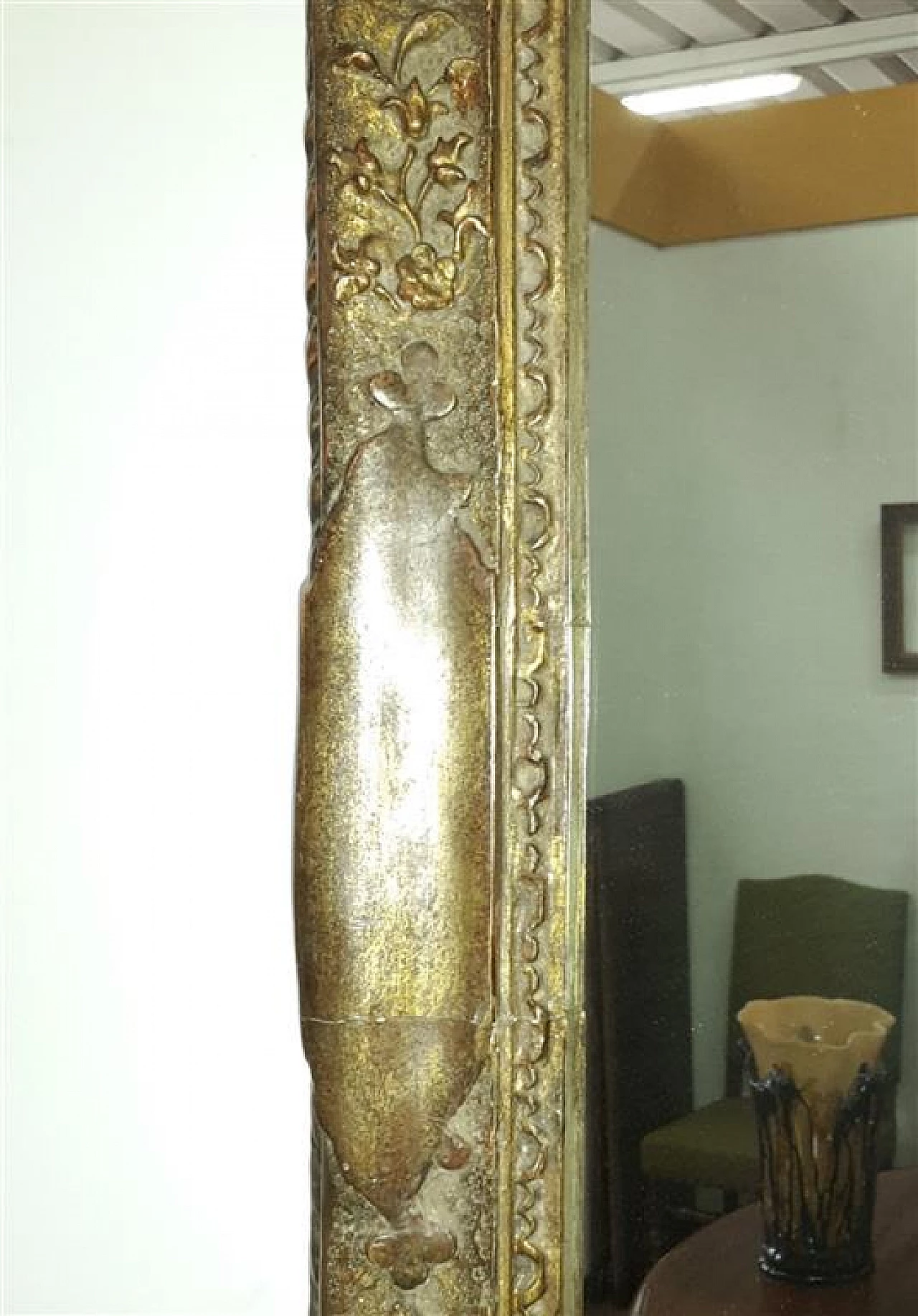 Specchio francese in legno e gesso dorato, '800 1