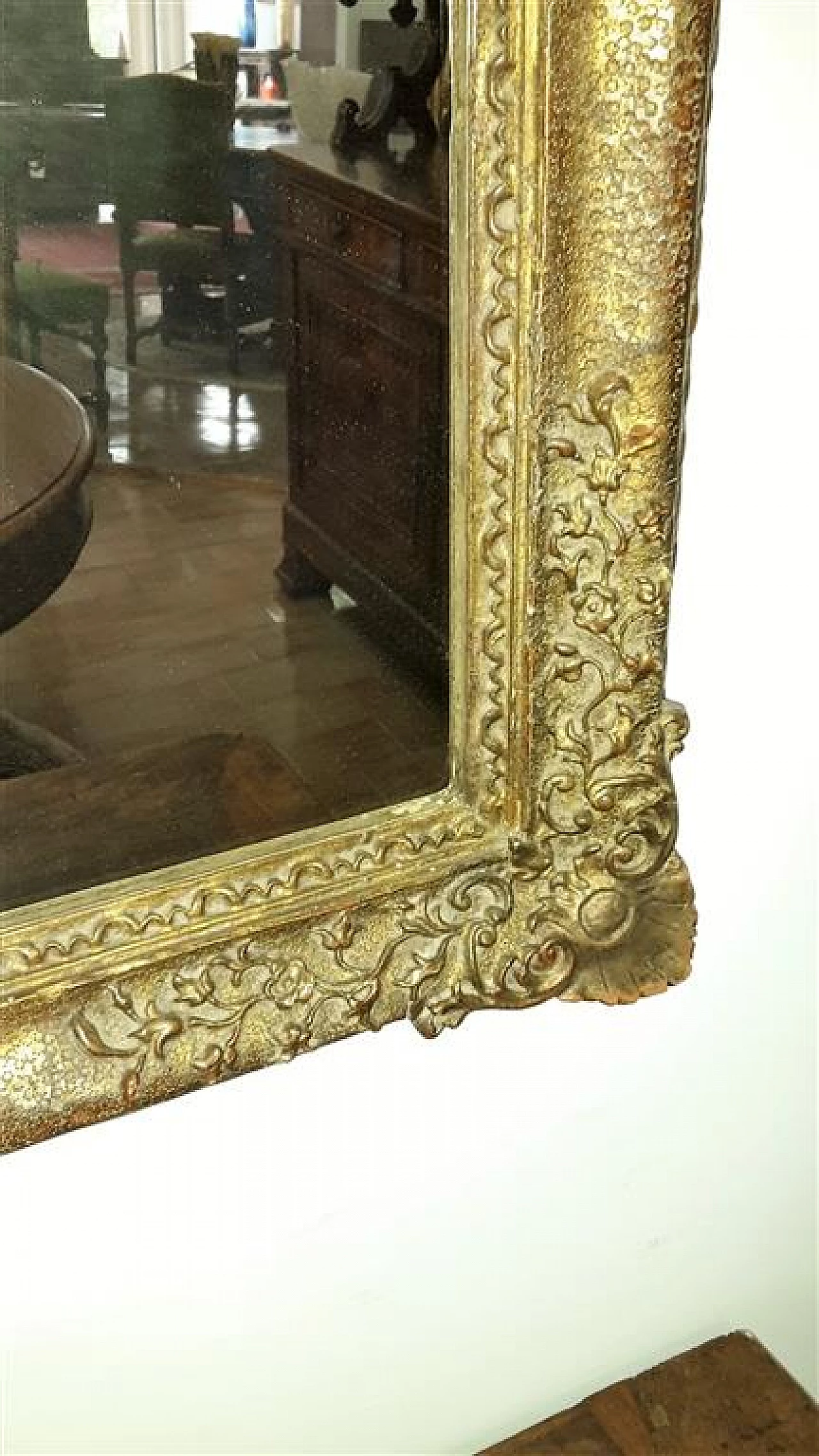 Specchio francese in legno e gesso dorato, '800 6