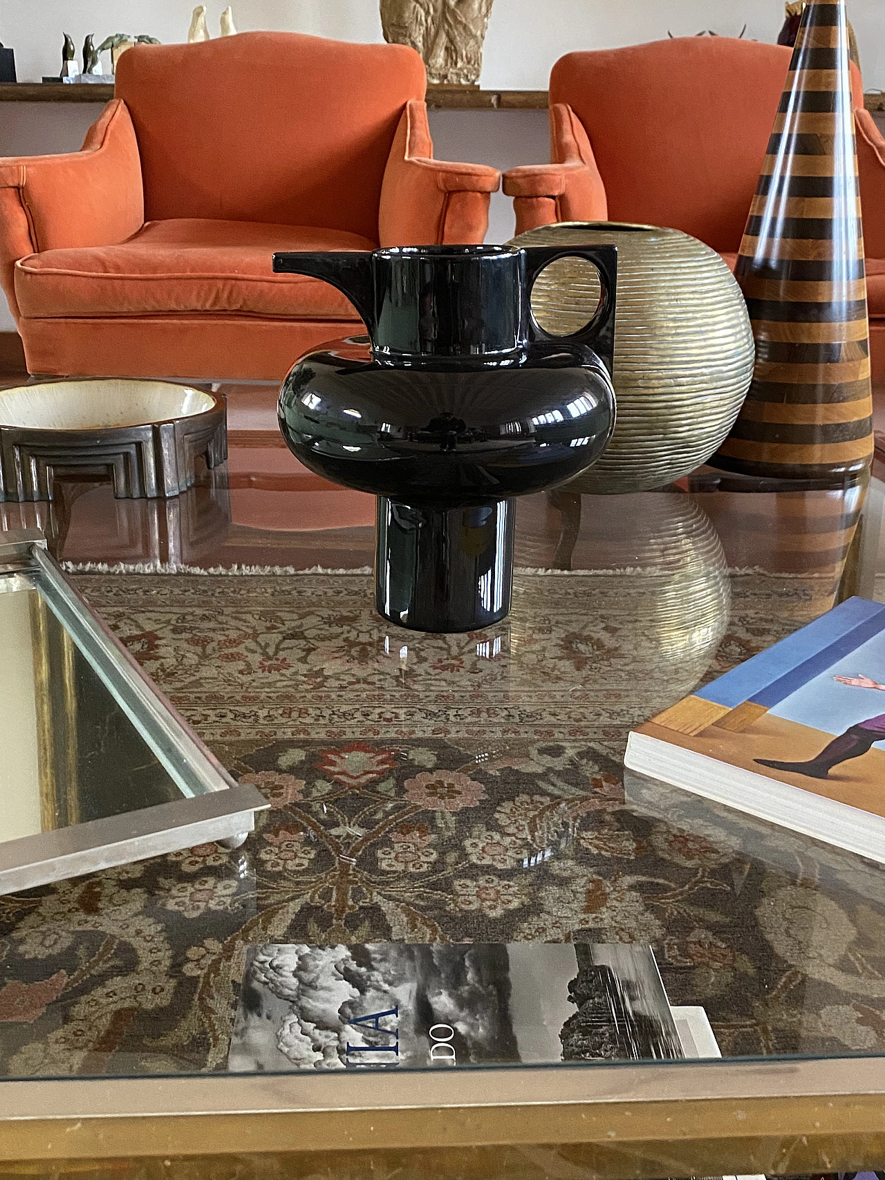 Vaso nero in ceramica di Sergio Asti per Cedit, 1969 3