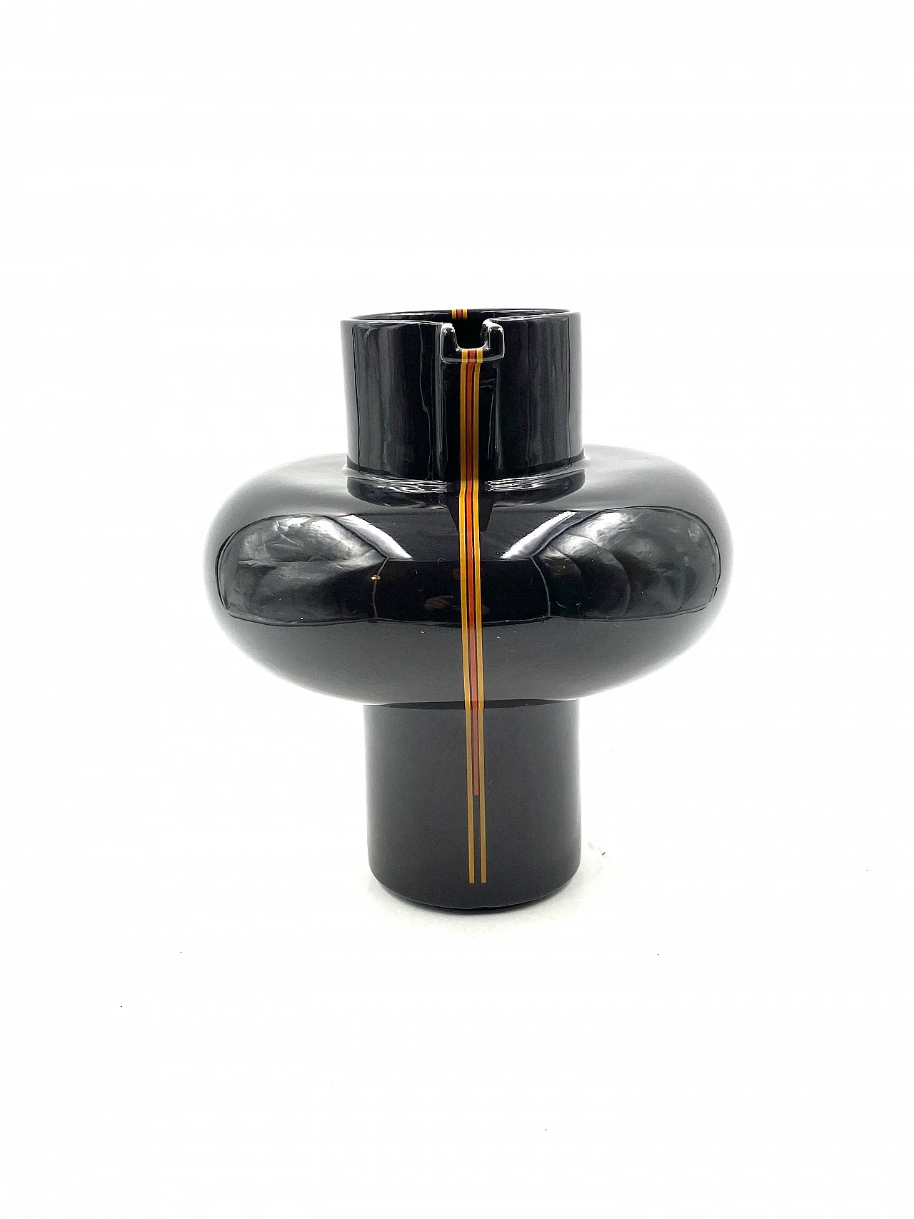 Vaso nero in ceramica di Sergio Asti per Cedit, 1969 7