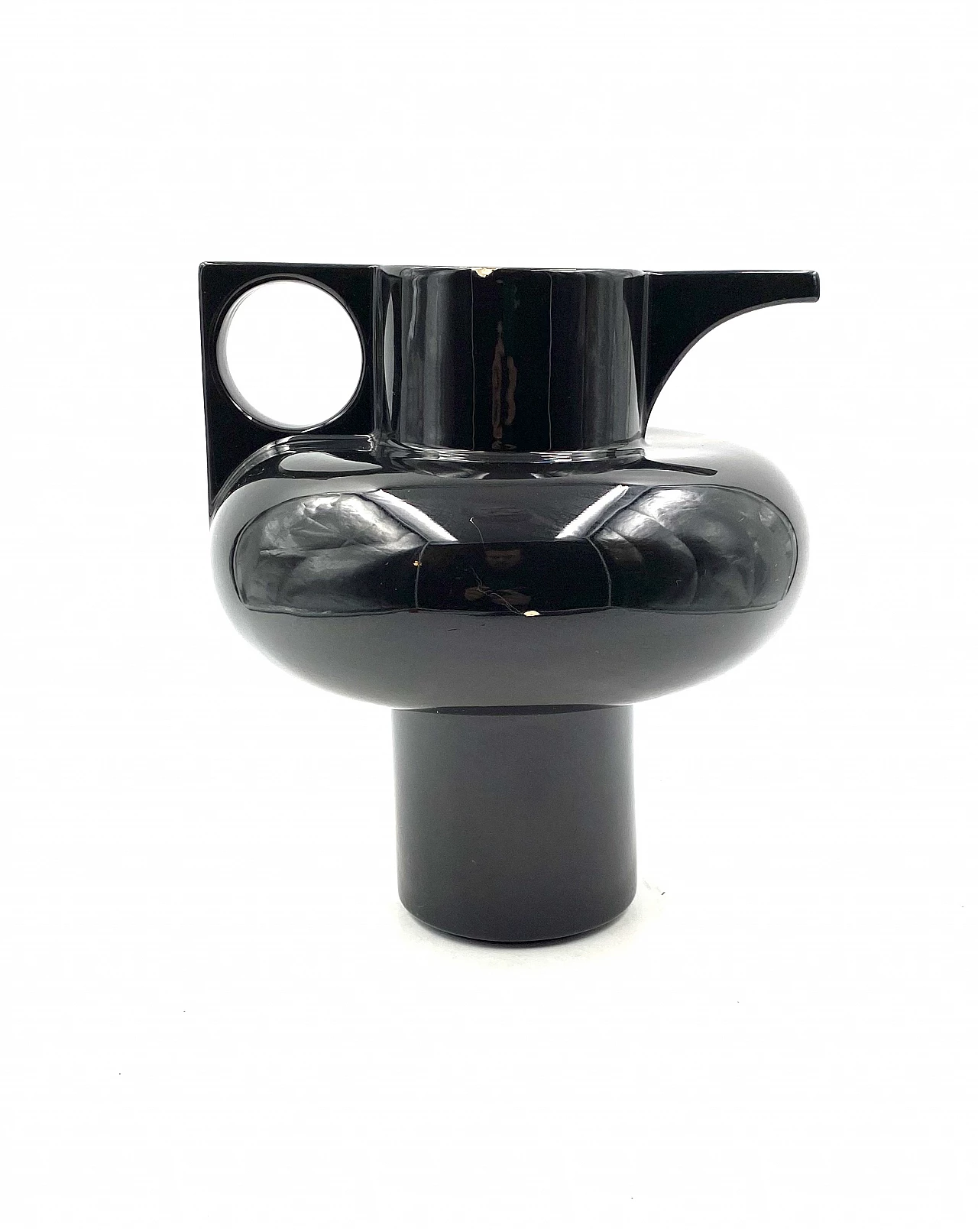 Vaso nero in ceramica di Sergio Asti per Cedit, 1969 9