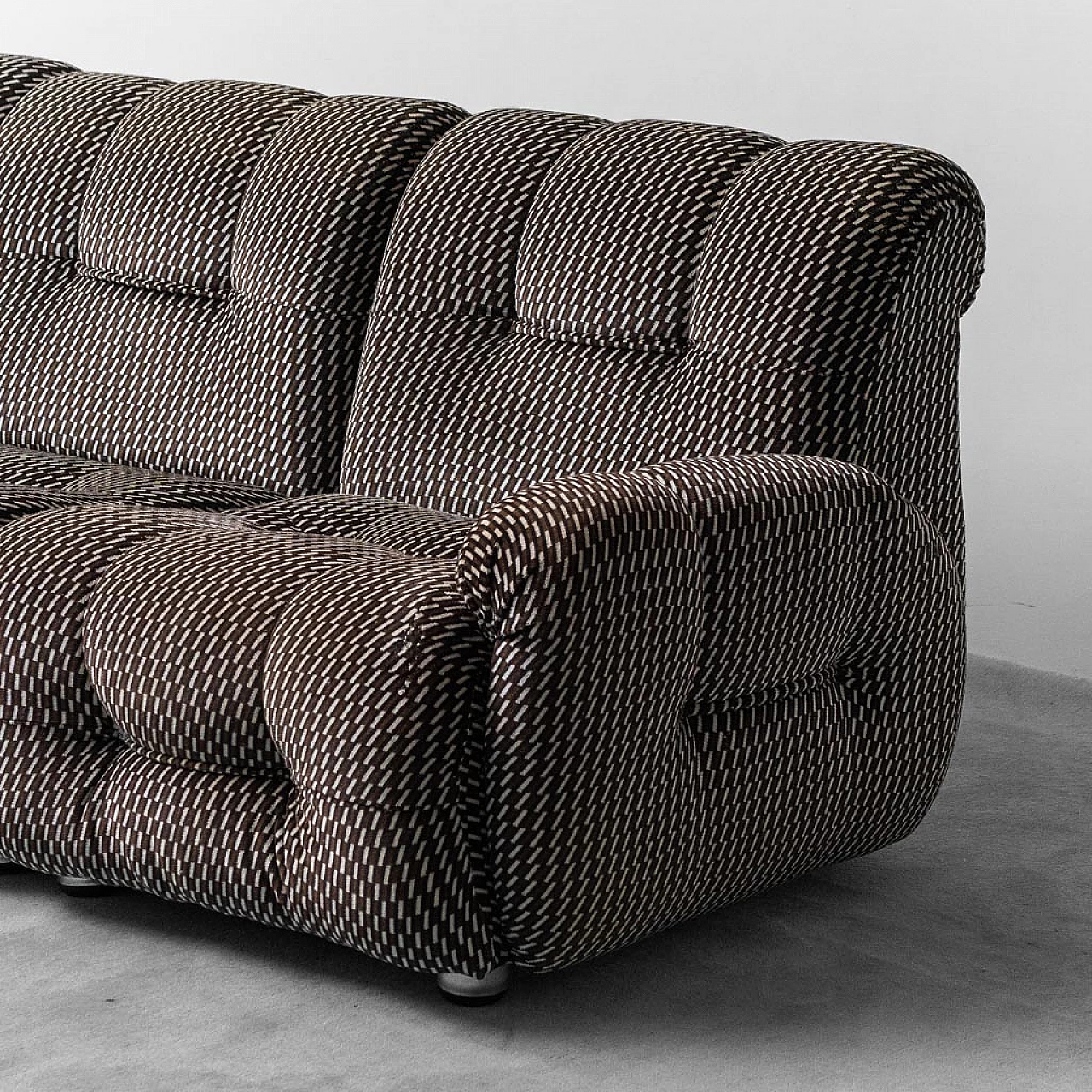 3-Seater modular sofa in black & white fabric, 1970s 2