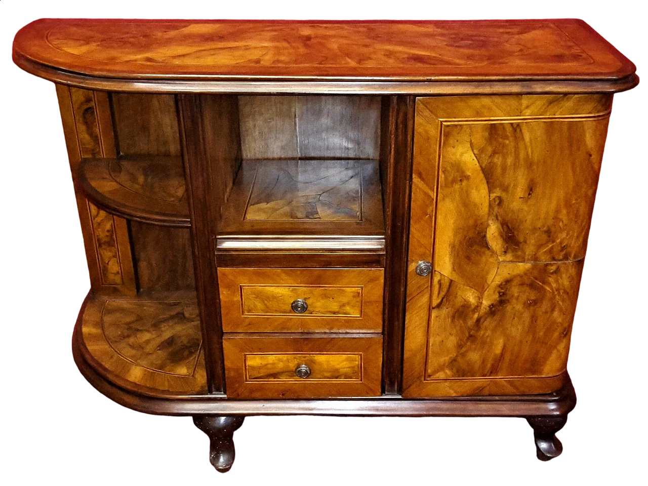 Mobile da ingresso in noce e radica di noce, anni '20 11