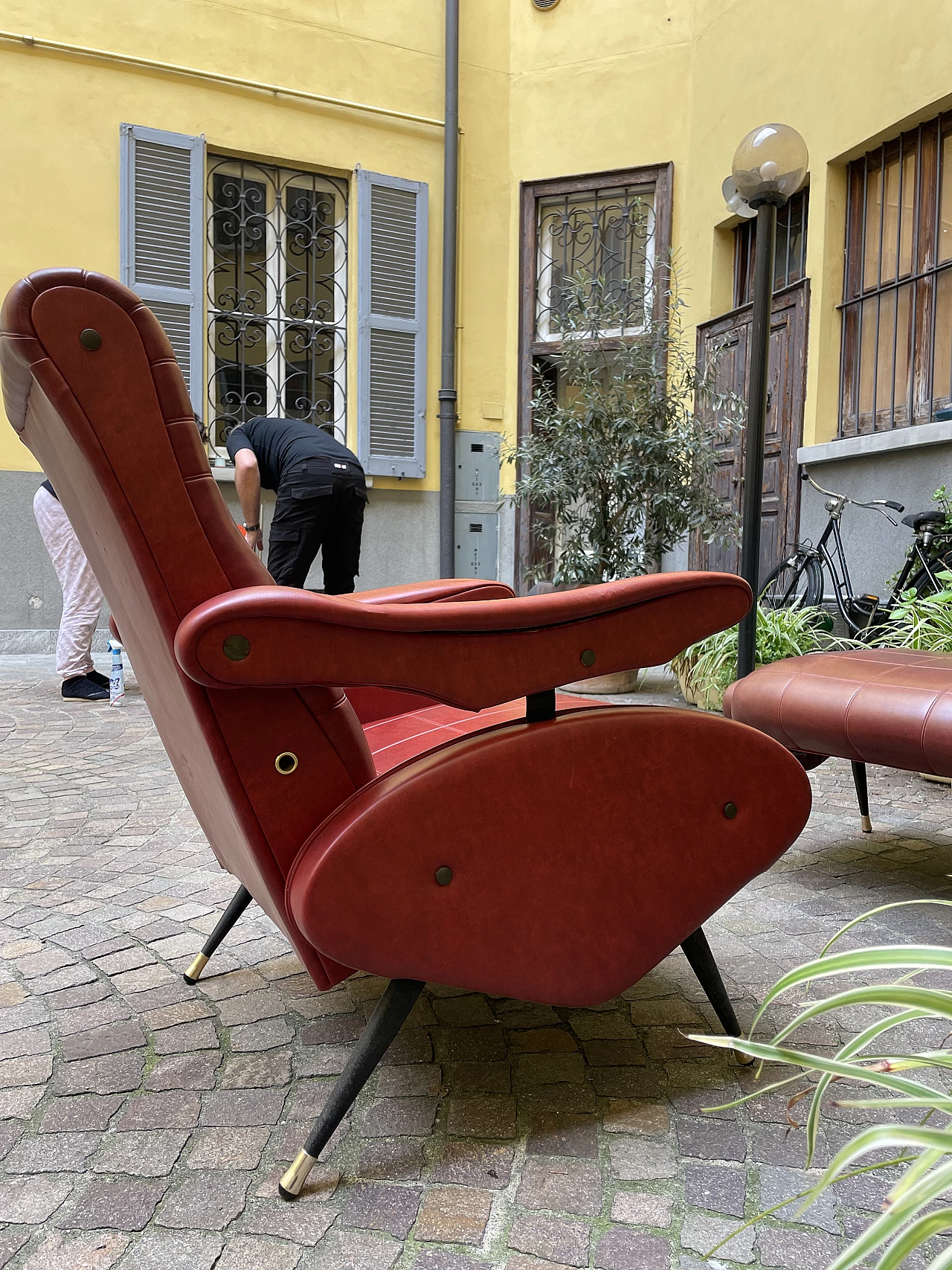 Pair of Oscar armchairs with pouf by Nello Pini for Novarredo, 1960s 20