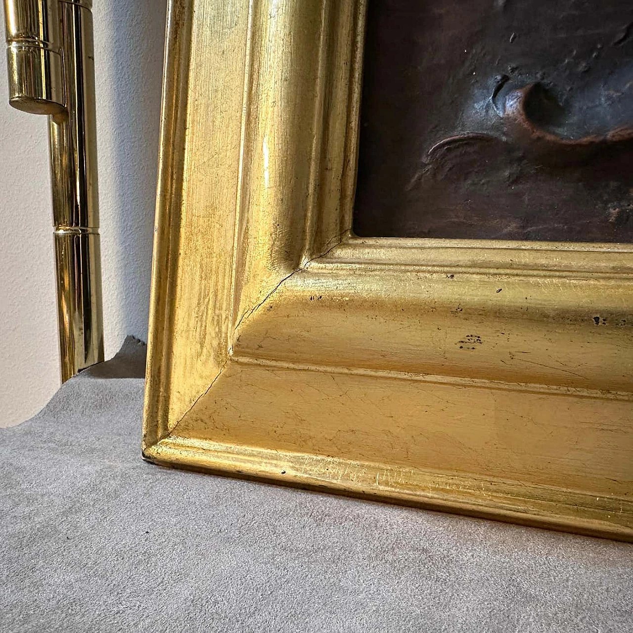 Bassorilievo in gesso Art Déco con cornice in legno dorato, anni '30 11