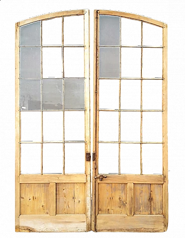 Larch and glass stable door, late 19th century