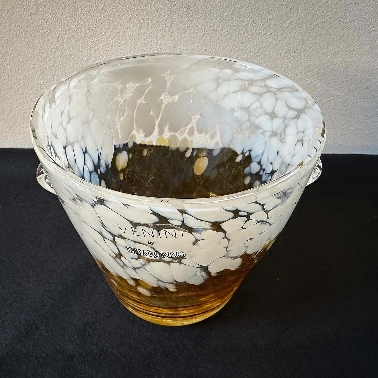 Secchiello per il ghiaccio in vetro di Murano di Venini, anni '80 3