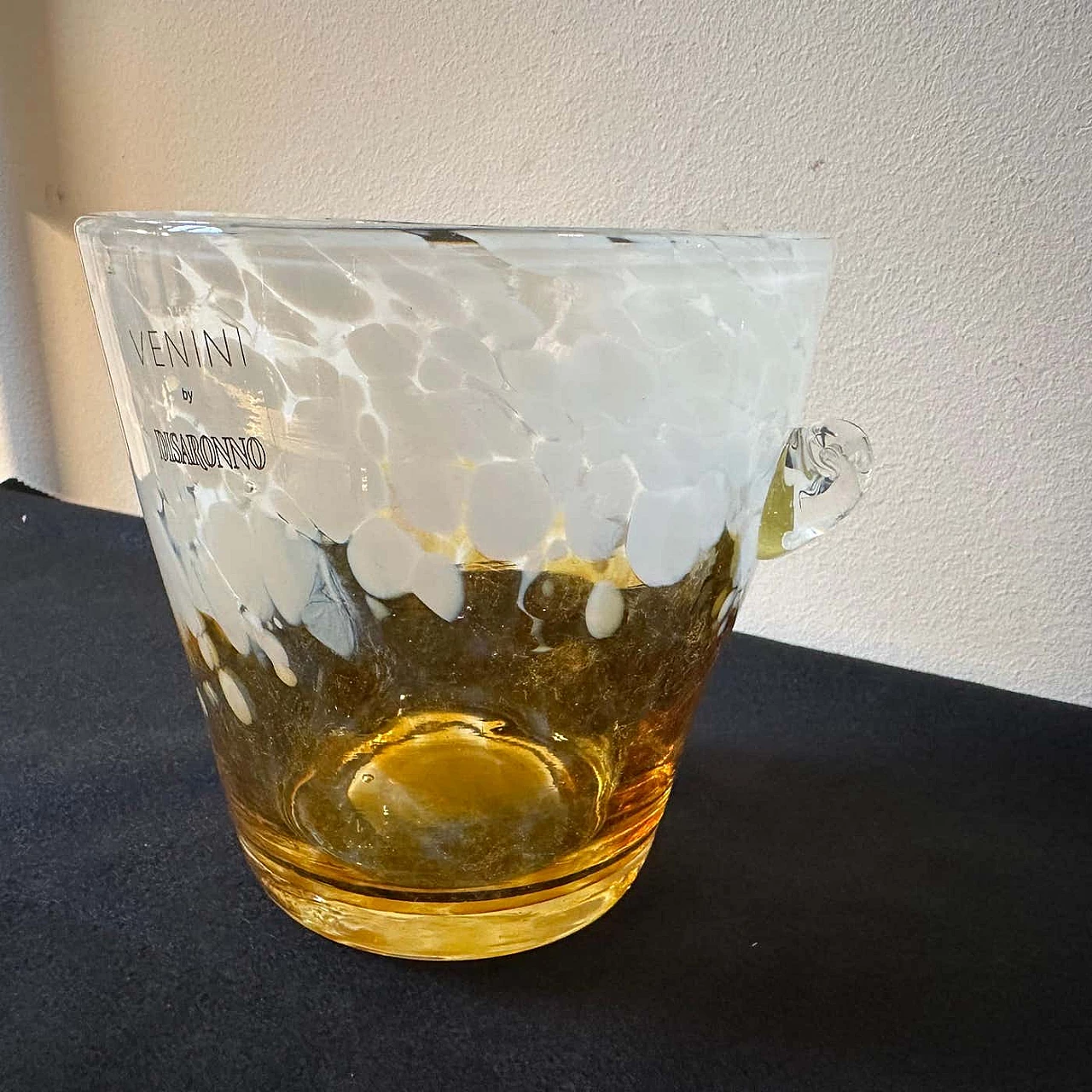 Secchiello per il ghiaccio in vetro di Murano di Venini, anni '80 6