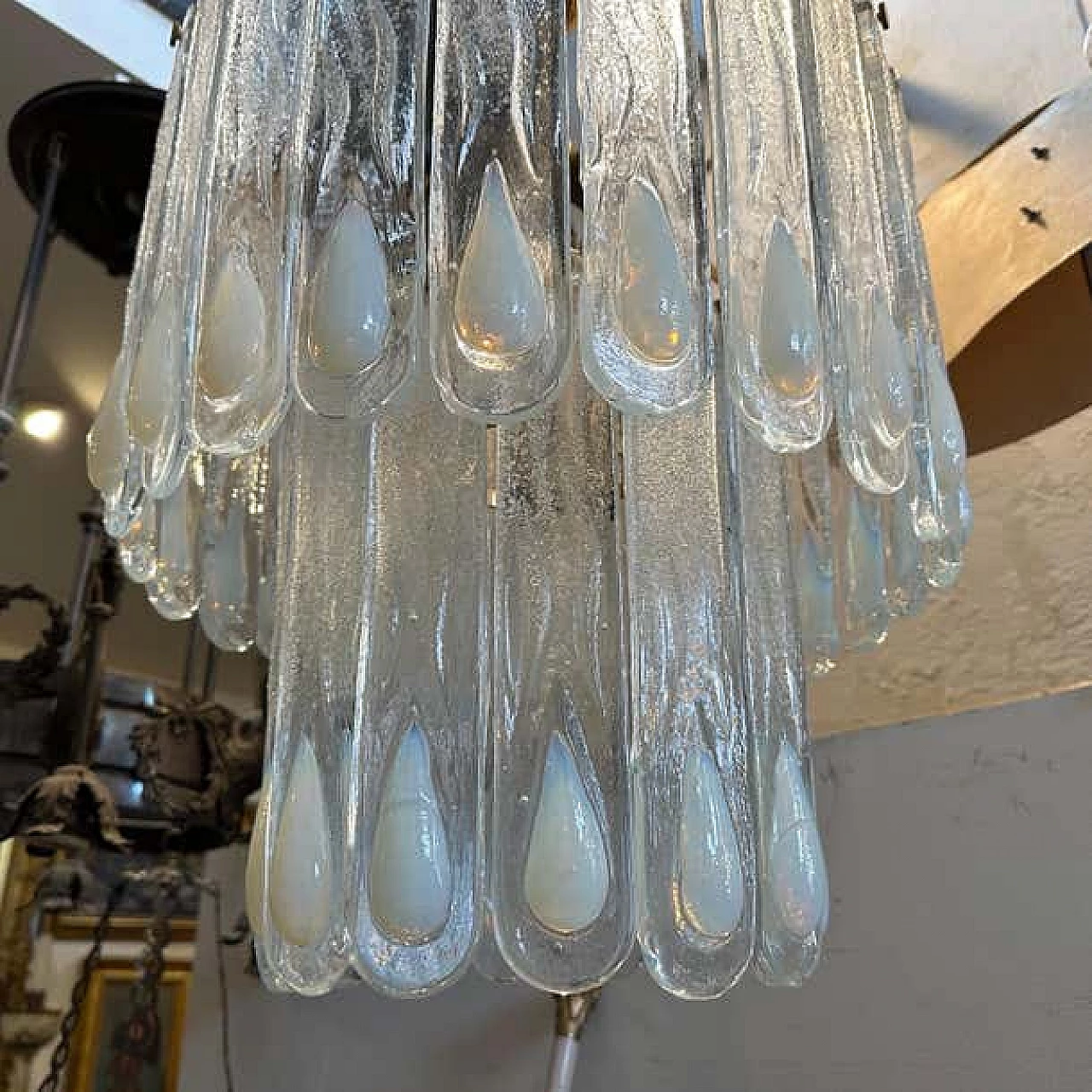 Murano glass and metal cascade chandelier by Mazzega, 1970s 6