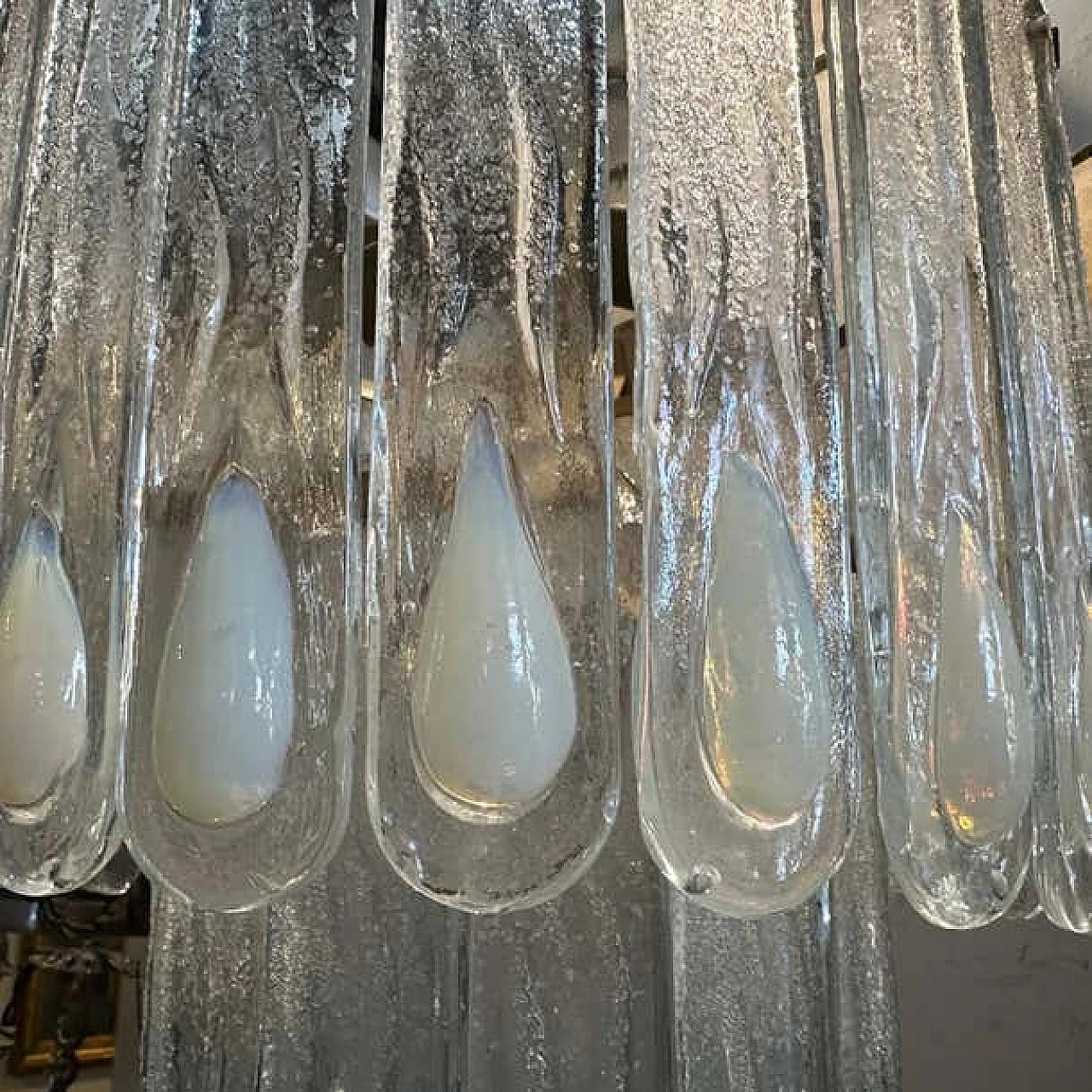 Murano glass and metal cascade chandelier by Mazzega, 1970s 10