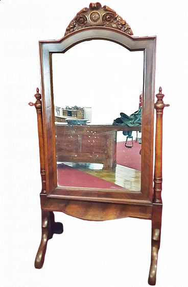 Specchio psiche in noce, seconda metà dell'800