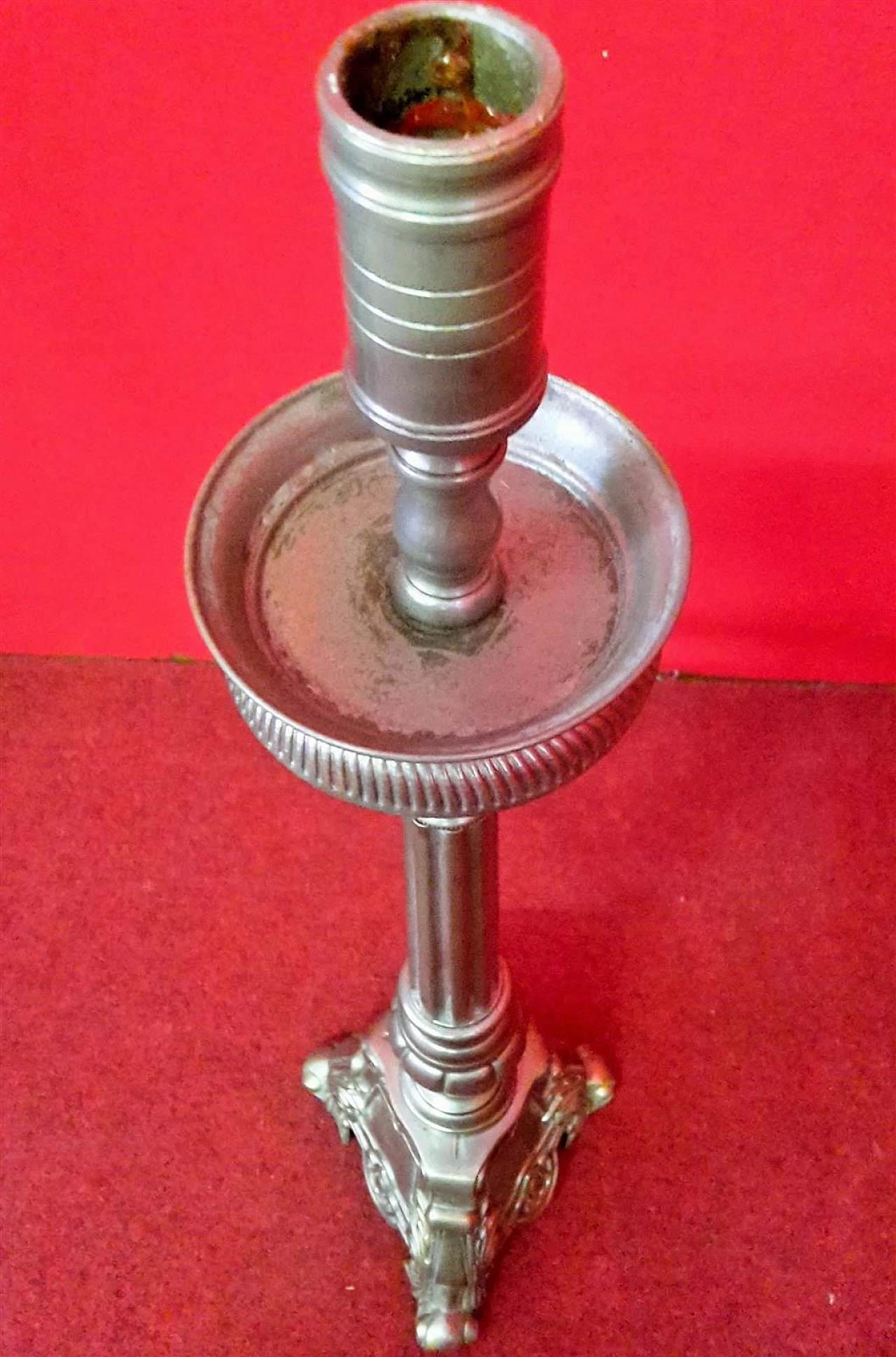 4 Candle holders in silver bronze, second half of the 19th century 2