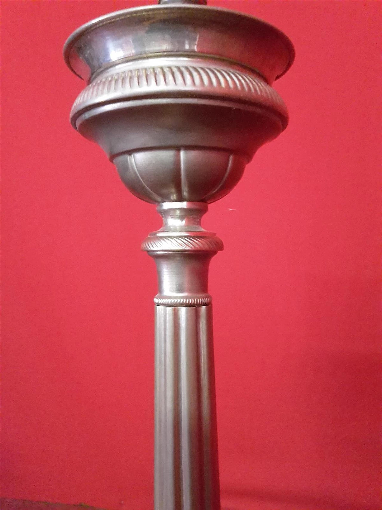 4 Candle holders in silver bronze, second half of the 19th century 3