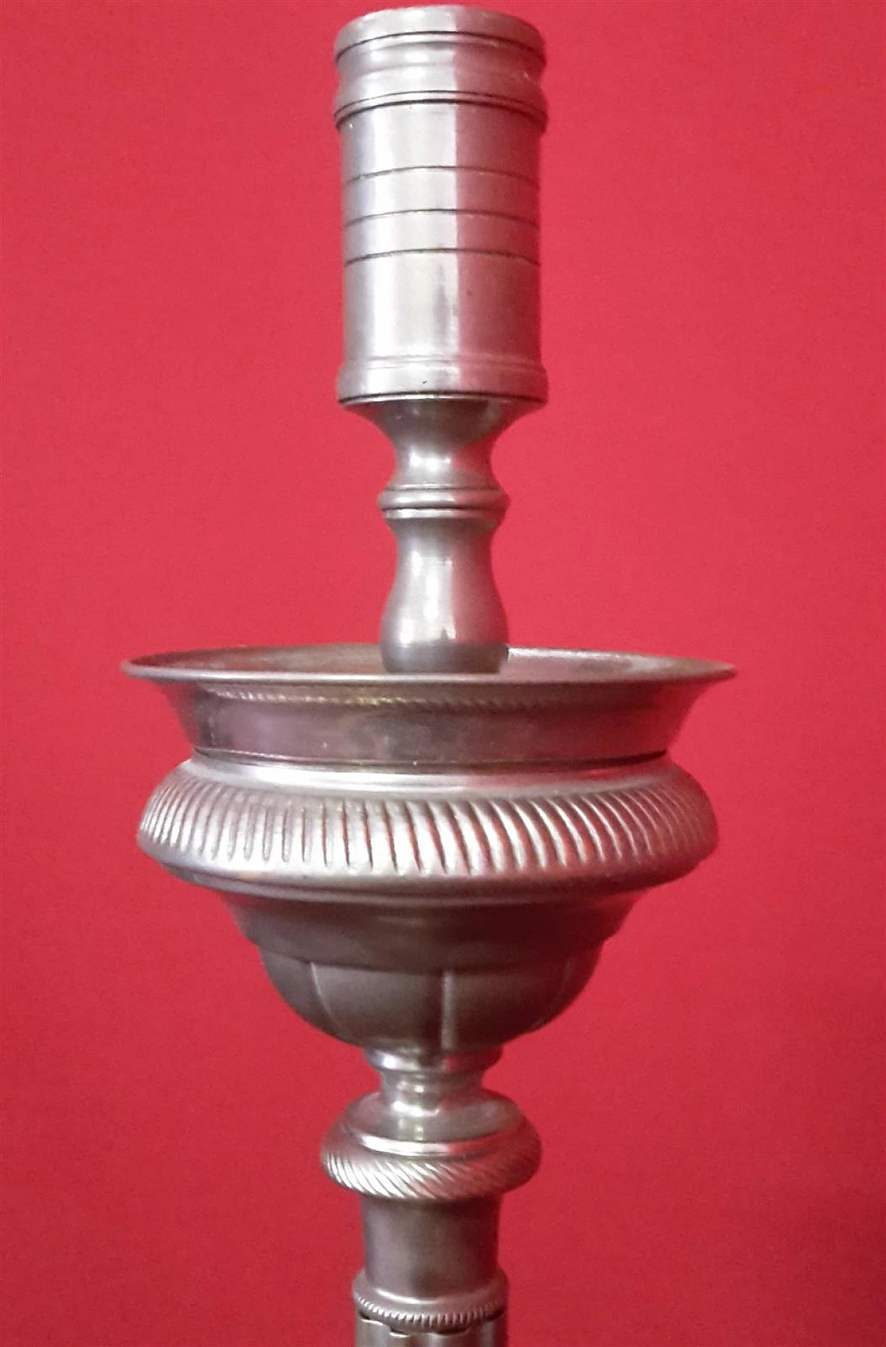 4 Candle holders in silver bronze, second half of the 19th century 8