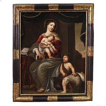 Madonna, Bambino e San Giovannino, dipinto a olio su tela, metà '700