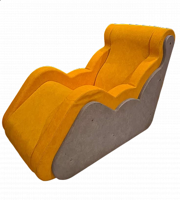 Yellow and gray leatherette armchair, 1990s