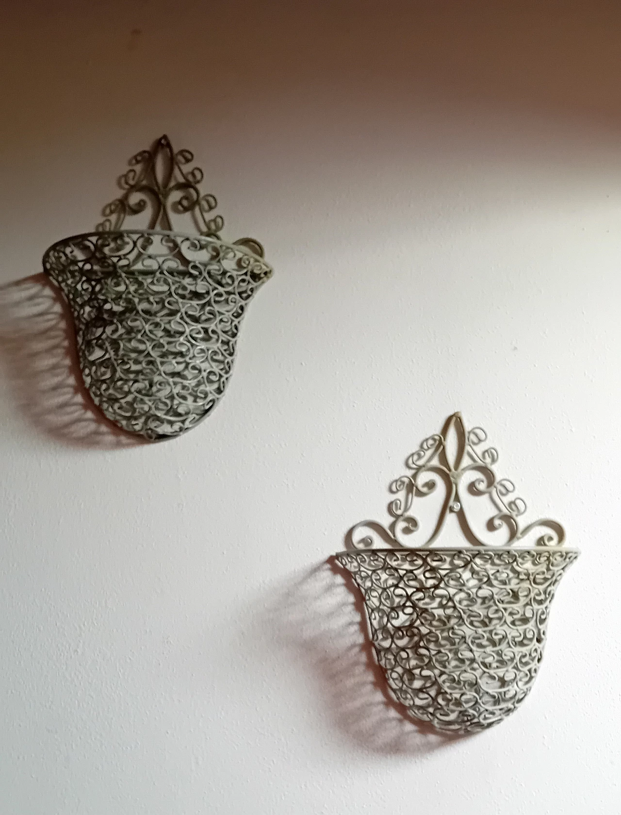 Pair of iron wall baskets, 1960s 2
