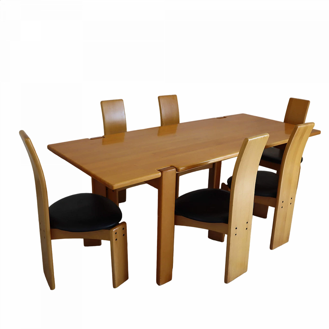 Tavolo e 6 sedie di Afra e Tobia Scarpa, anni '80 11
