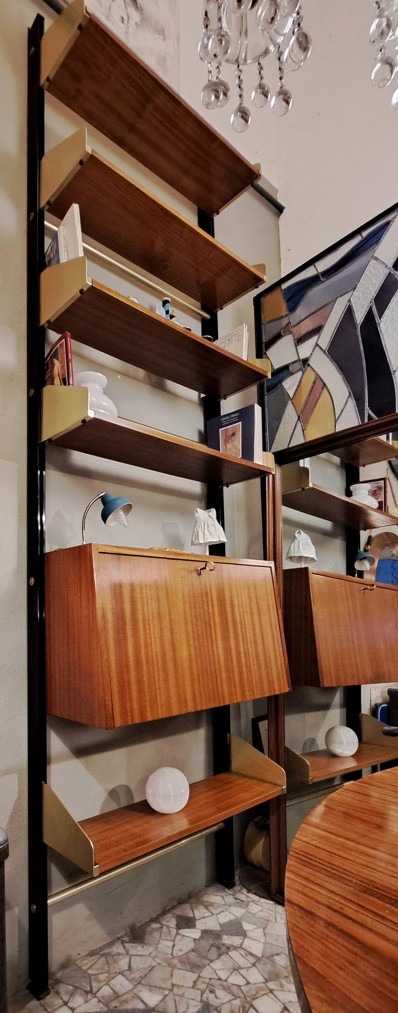 Bookcase in mahogany and brass by FEAL, 1950s 2