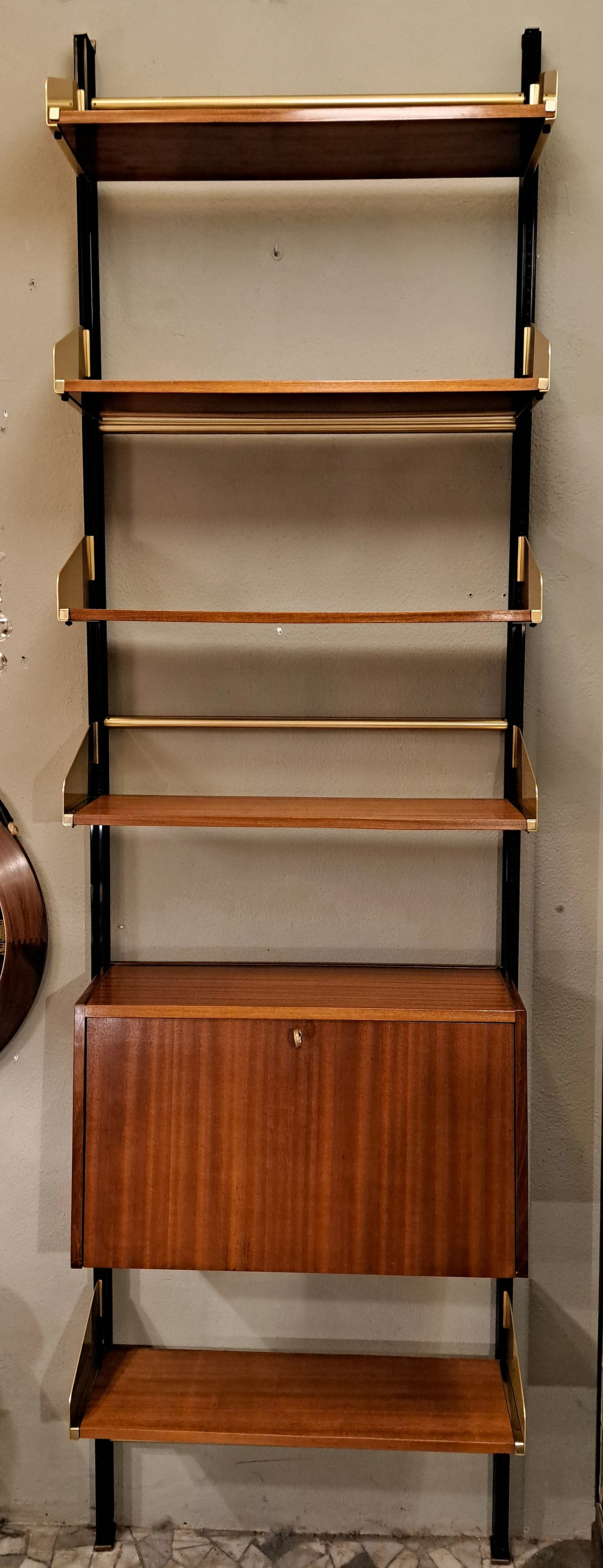 Bookcase in mahogany and brass by FEAL, 1950s 5