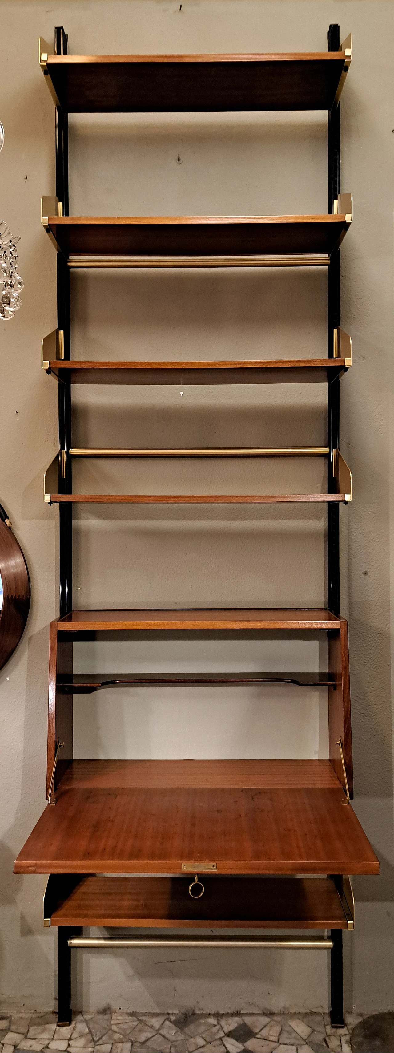 Bookcase in mahogany and brass by FEAL, 1950s 6