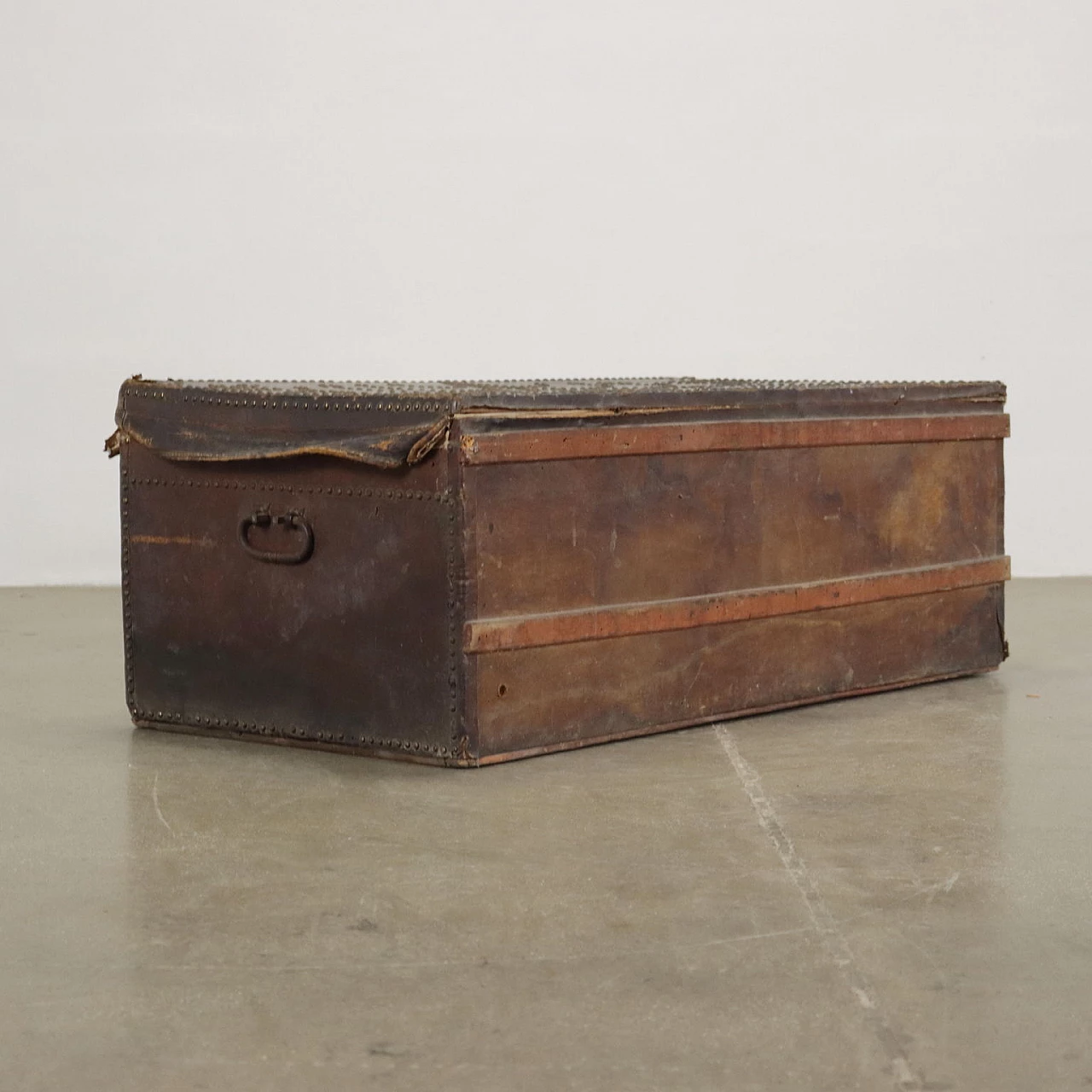 Wood and leather trunk, late 19th century 9