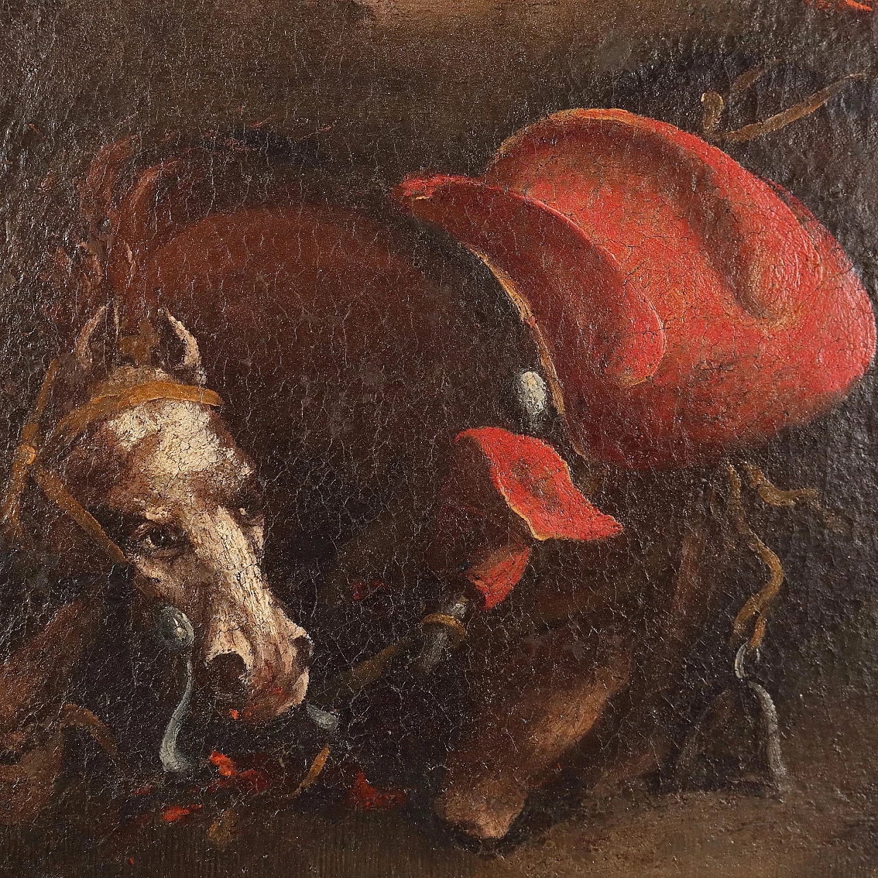 Battle scene, oil on canvas, 18th century 5