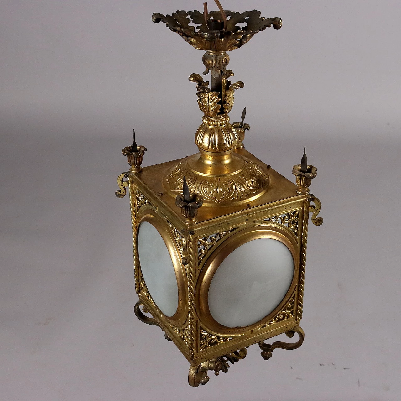 Gilded bronze lantern, early 20th century 6