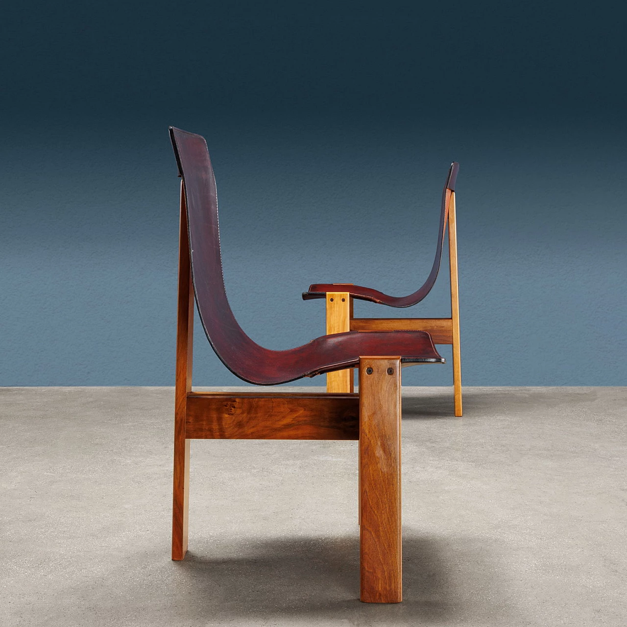 6 Tre 3 chairs in wood and leather by Angelo Mangiarotti for Skipper, 1978 3