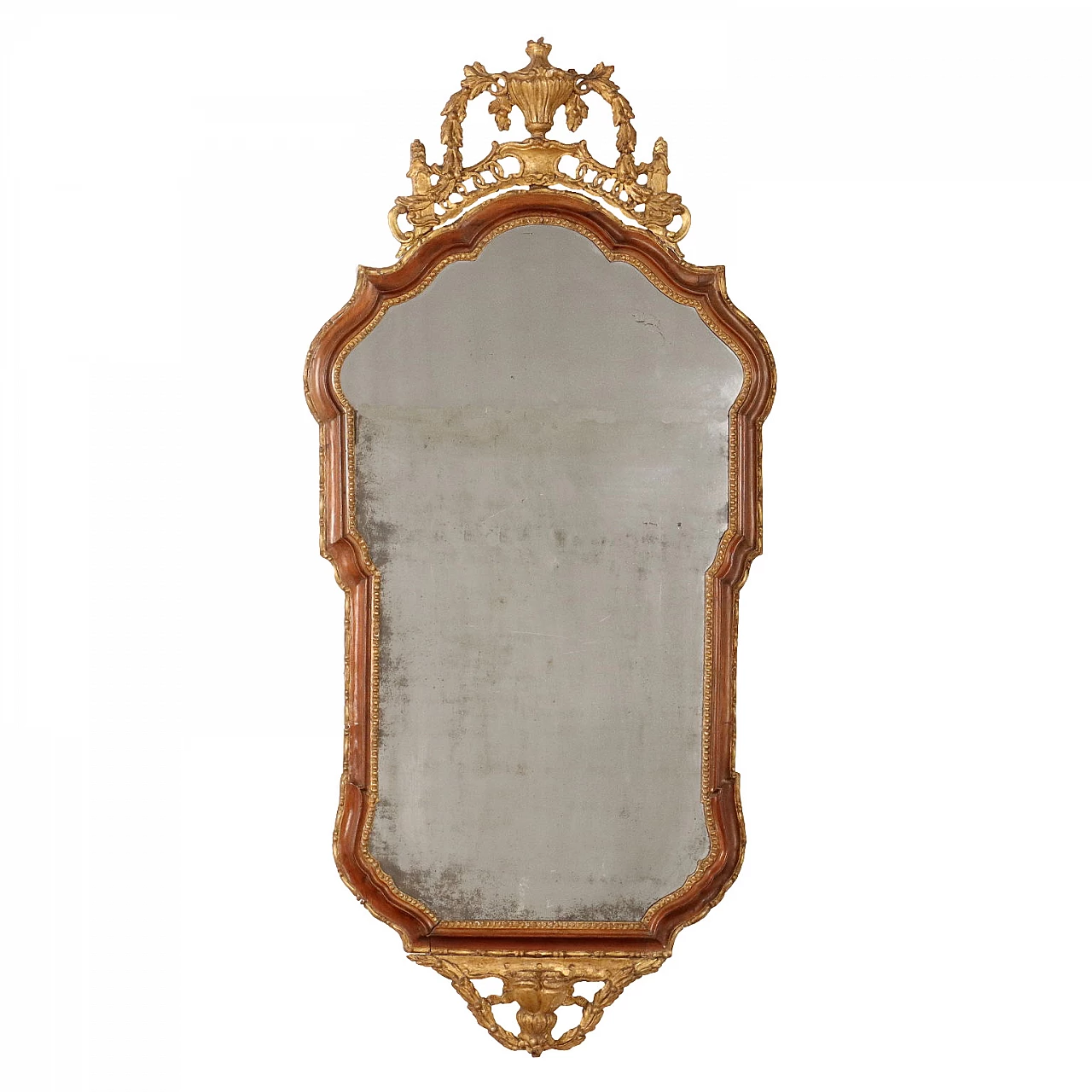 Neoclassical shaped walnut mirror, last quarter 18th century 1