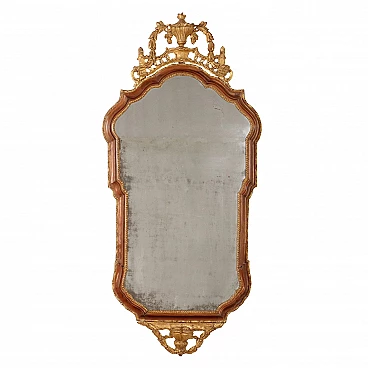 Neoclassical shaped walnut mirror, last quarter 18th century