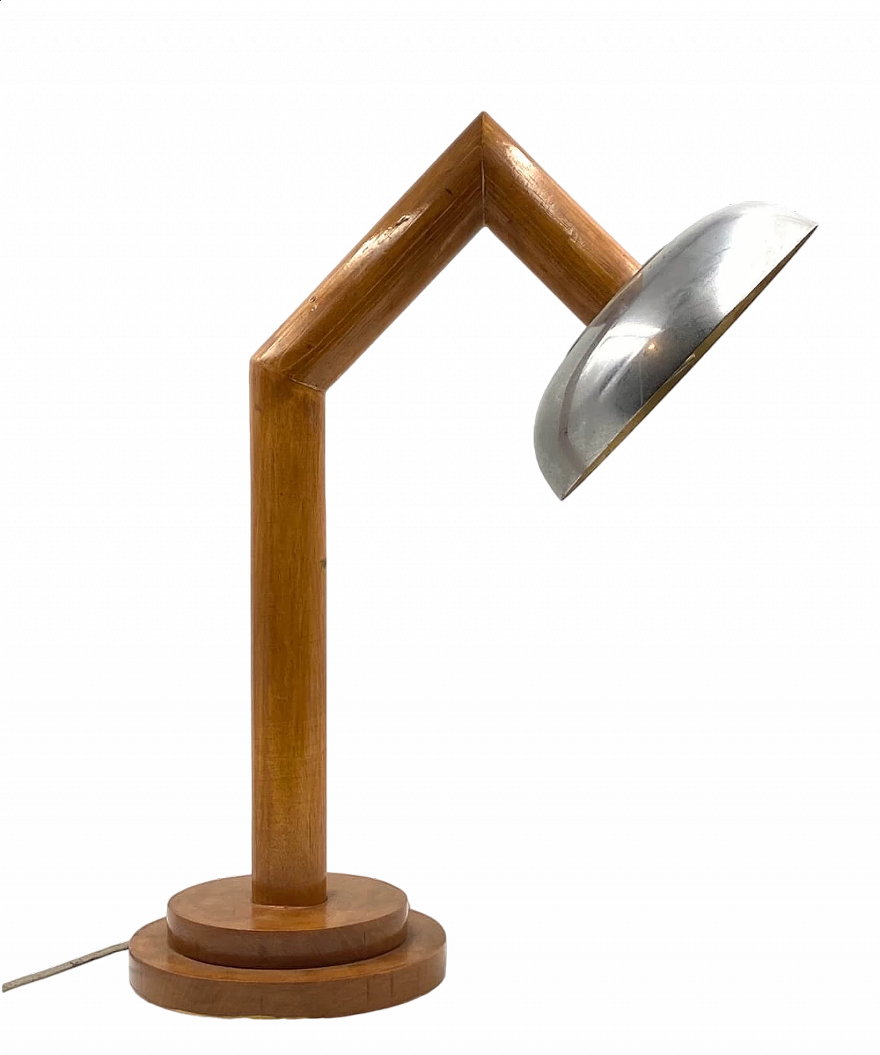 Wood and aluminum table lamp, 1940s 14