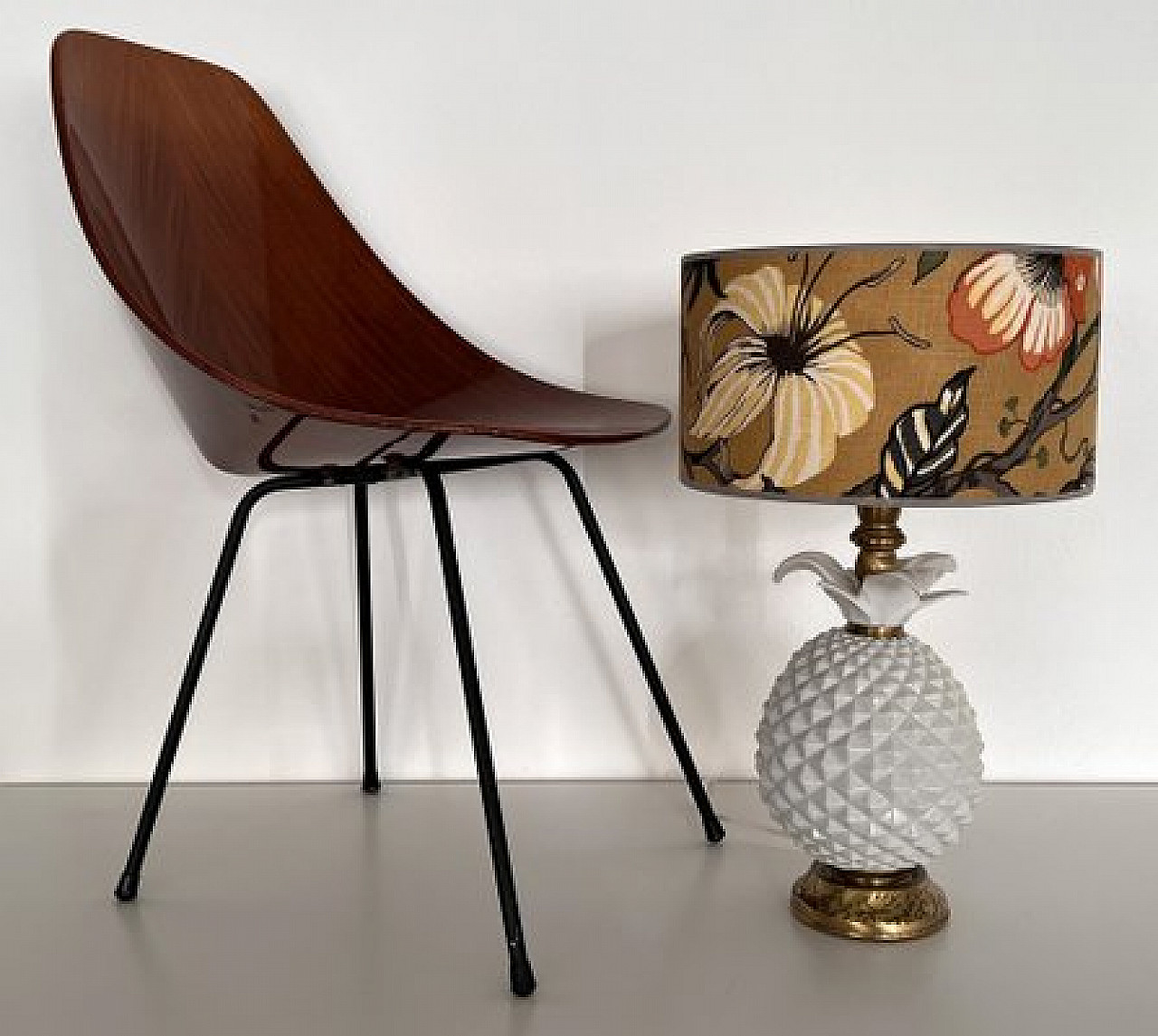 Table lamp with ceramic pineapple base, 1970s 2