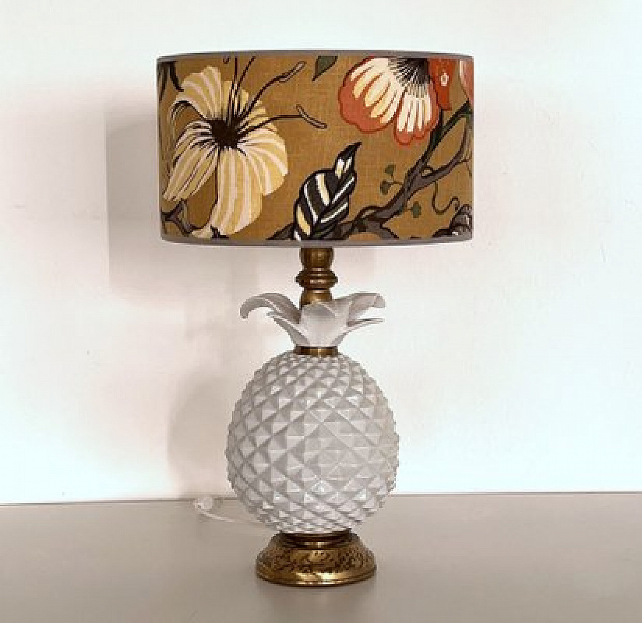Table lamp with ceramic pineapple base, 1970s 11