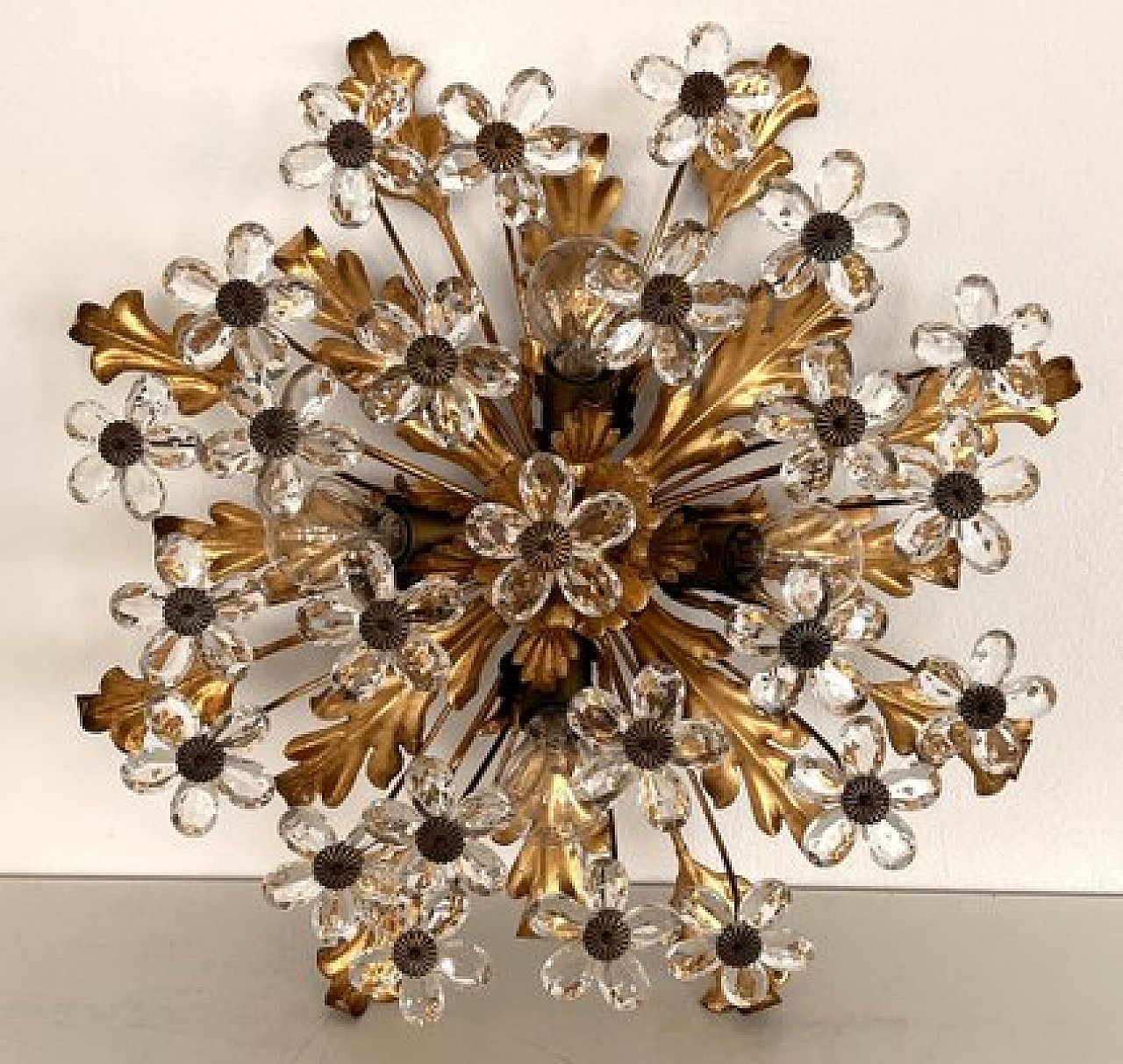Flush mount light with Murano glass from Banci Firenze, 1960s 1
