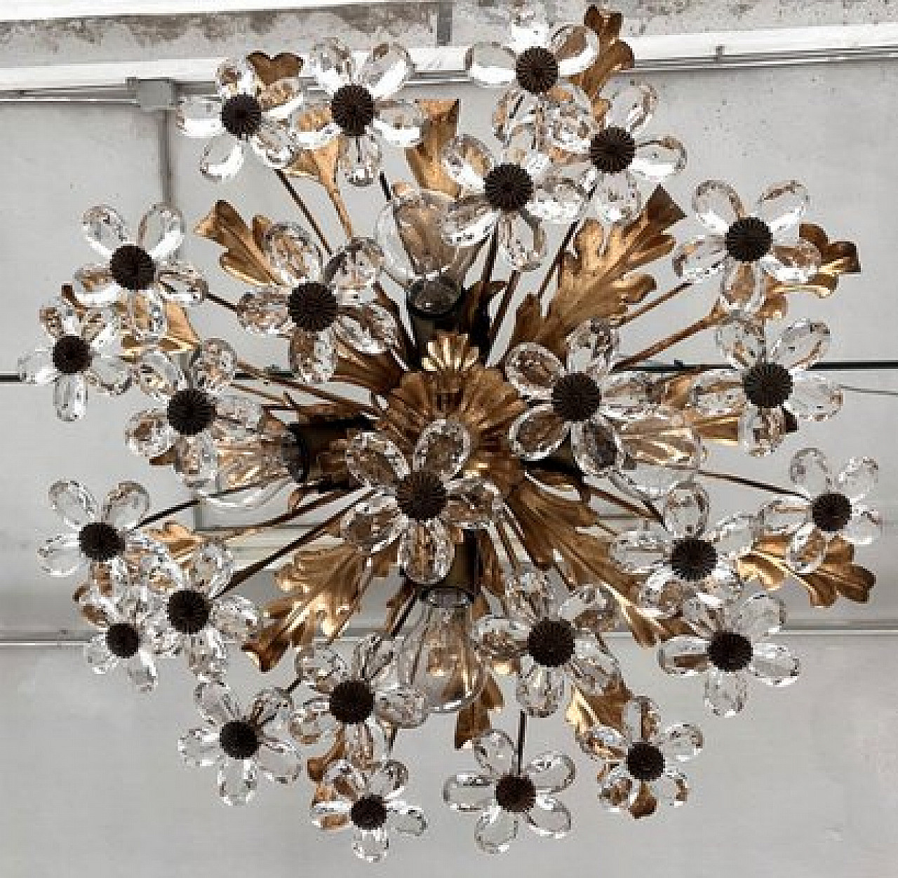 Flush mount light with Murano glass from Banci Firenze, 1960s 10