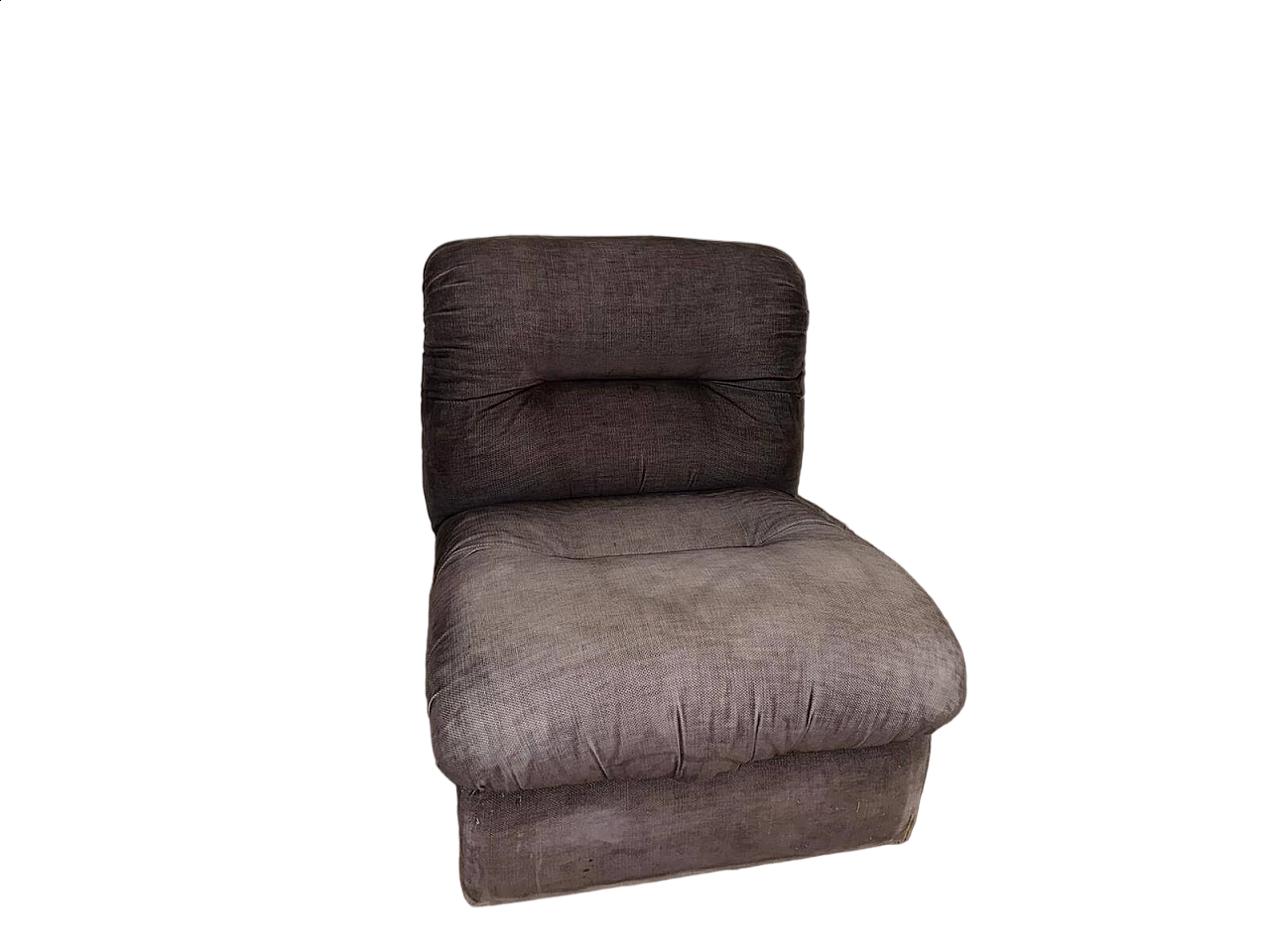 Armchair in grey velvet, 1970s 13