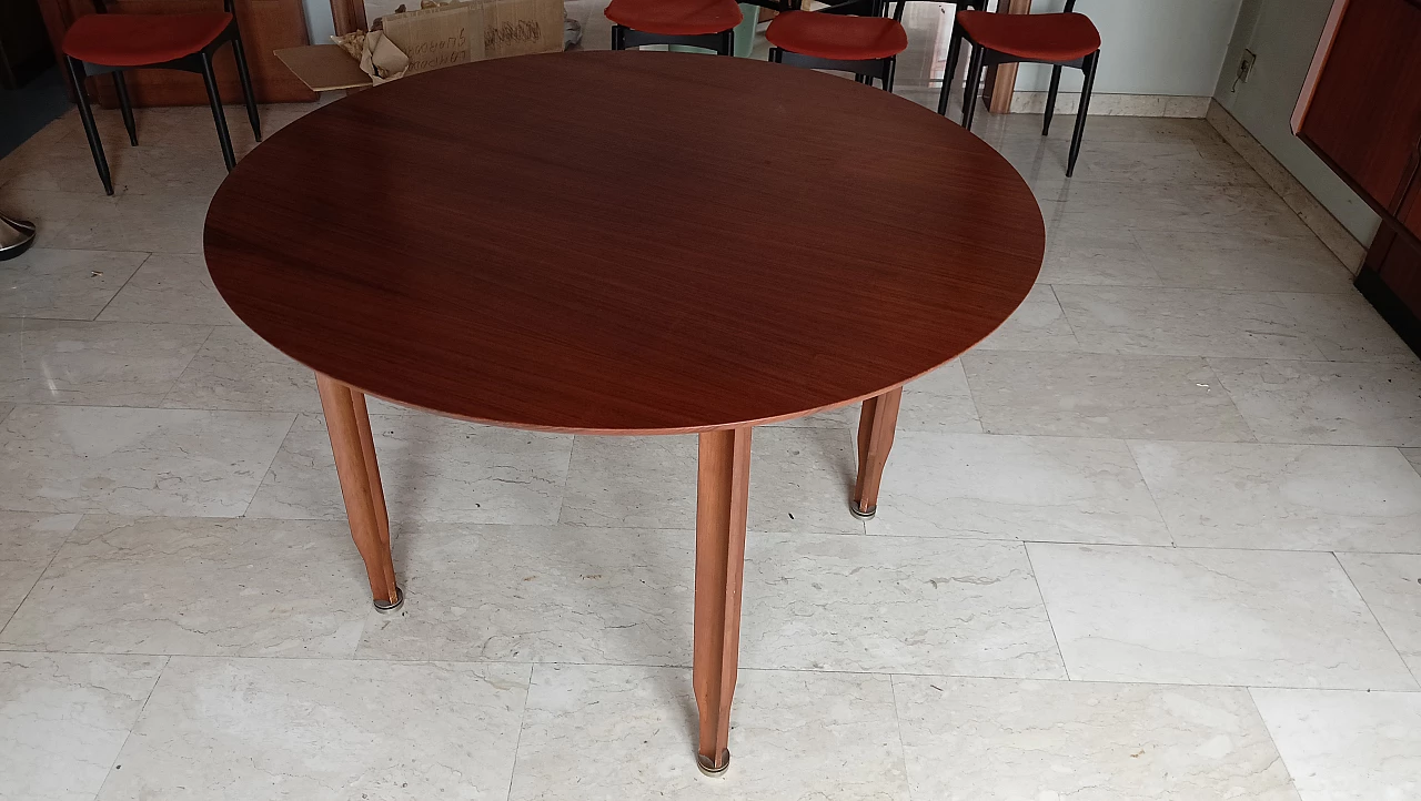Rounded table in rosewood by Gigi Radice, 1950s 4
