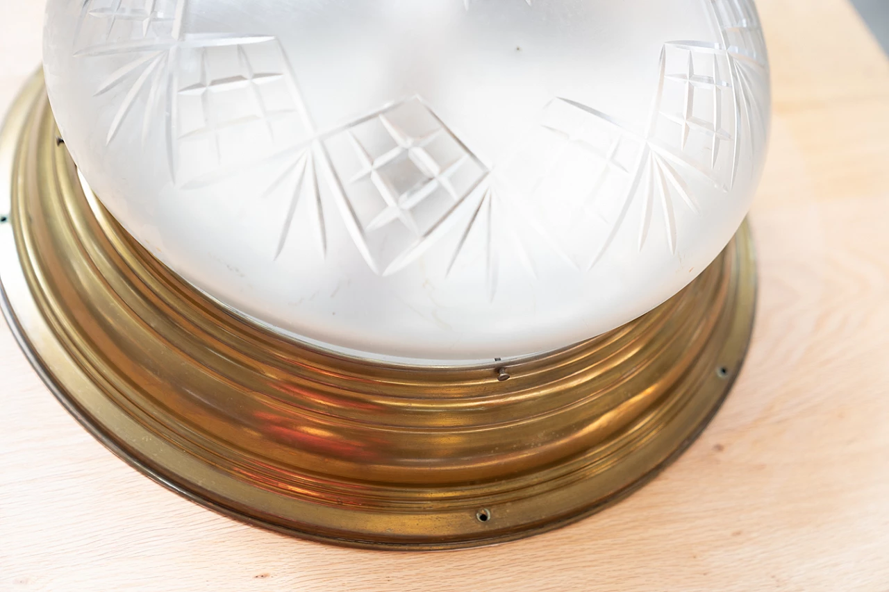 Wall light in glass with brass frame, late 19th century 2