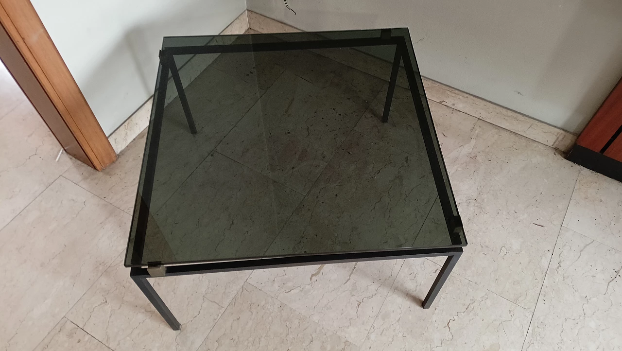 Coffee table in glass and metal by Fontana Arte, 1960s 1