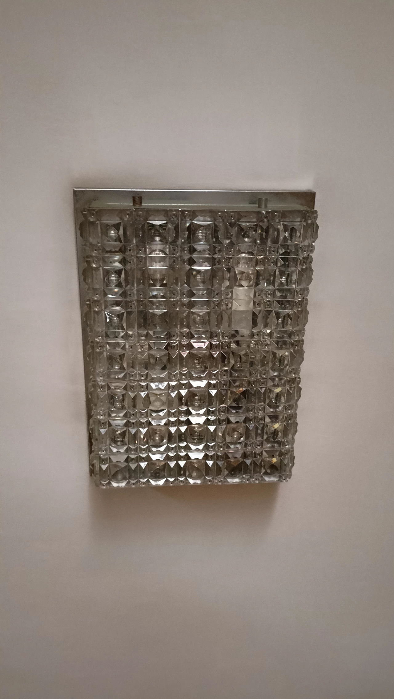 Metal and crystal ceiling lamp by Gaetano Sciolari, 1950s 2