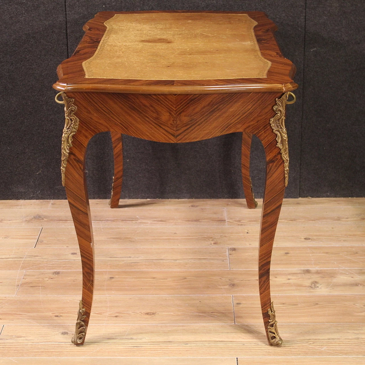 Desk in veneered and carved in walnut and rosewood 3