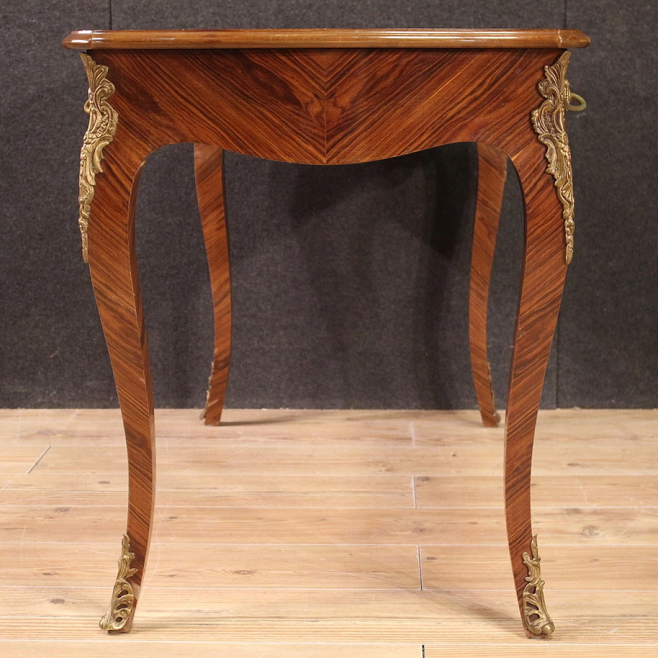 Desk in veneered and carved in walnut and rosewood 6
