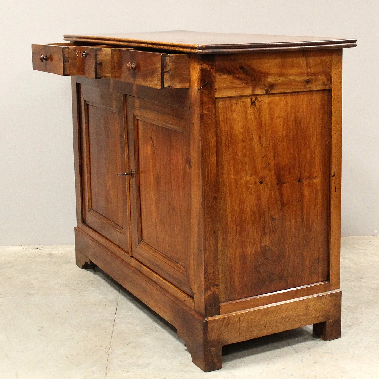 Louis Philippe solid walnut sideboard, first half of the 19th century 8