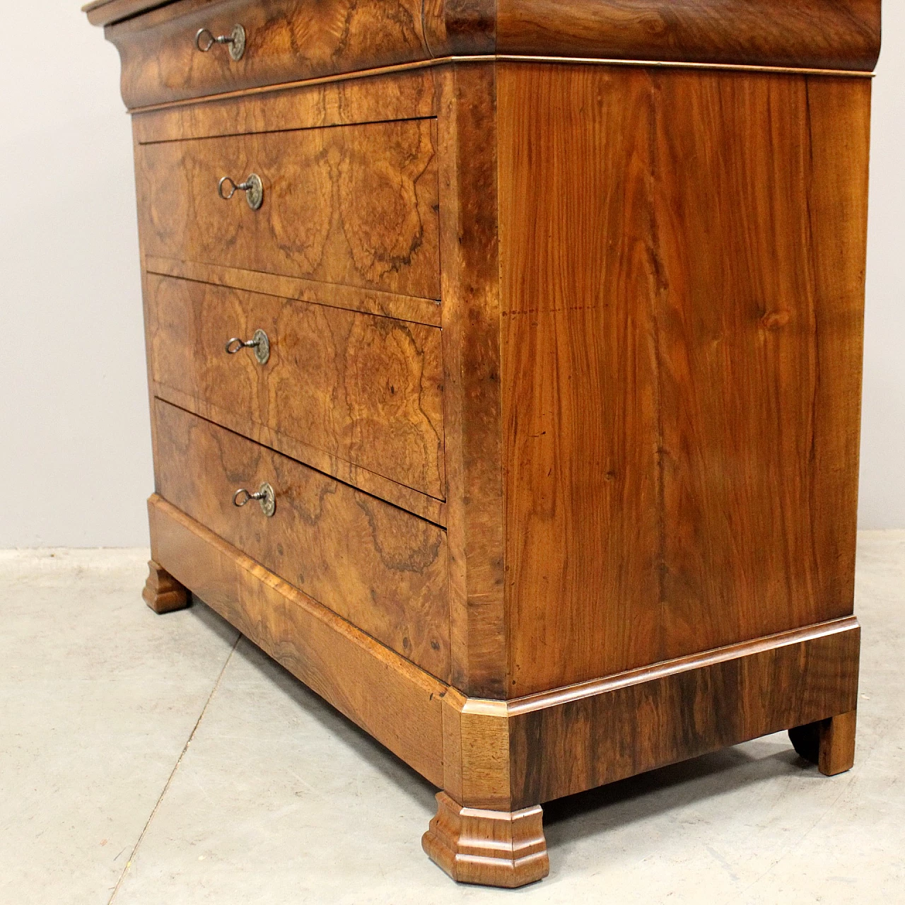 Louis Philippe walnut and walnut-root commode, mid-19th century 2