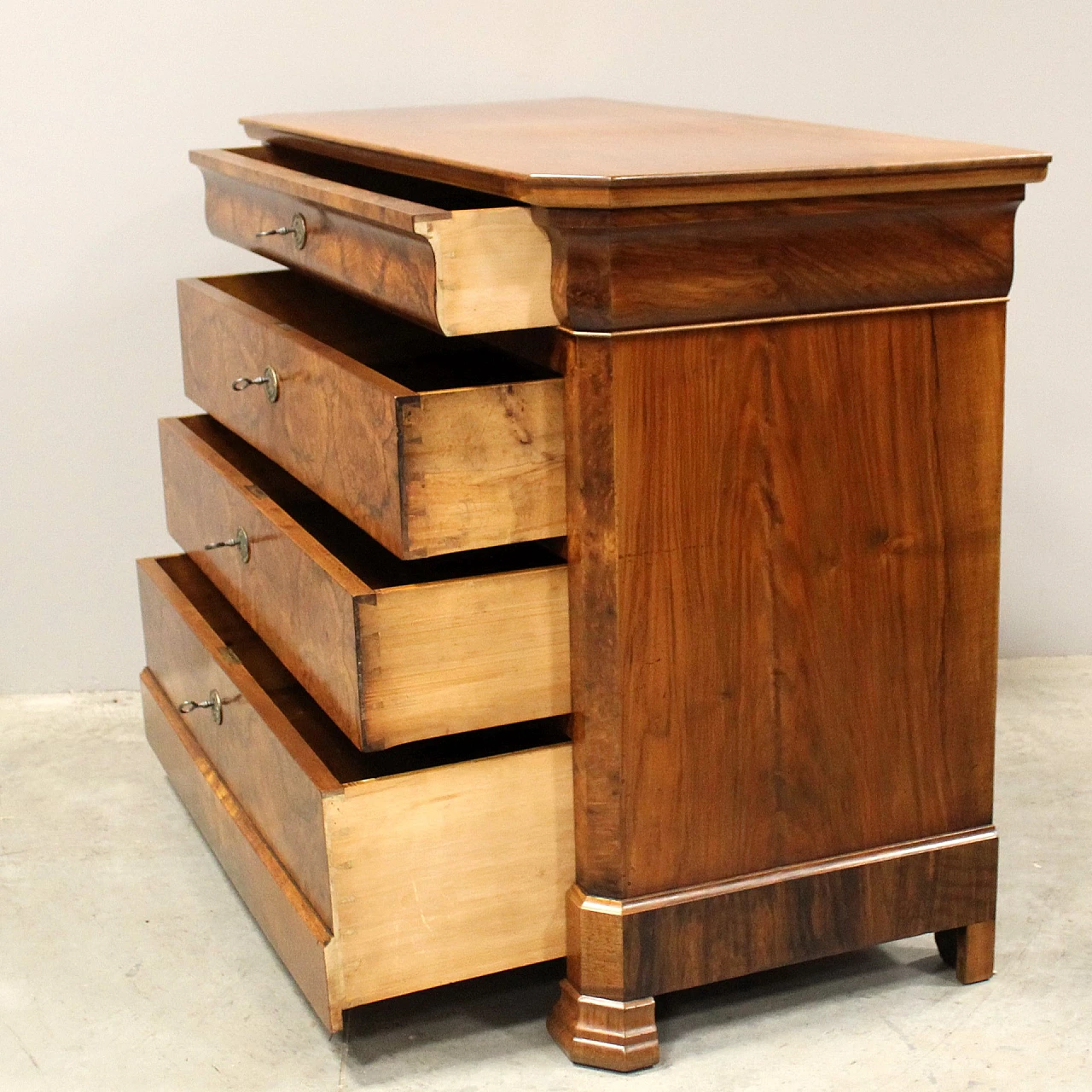 Louis Philippe walnut and walnut-root commode, mid-19th century 7